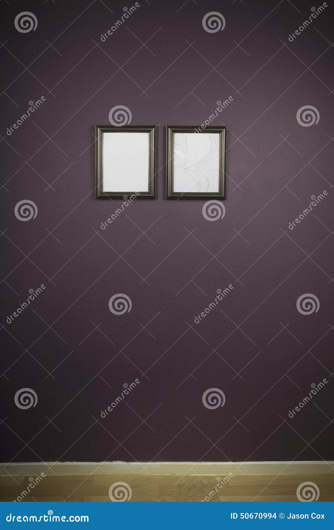 Empty Picture Frame and Broken Glass Stock Photo Image of frame, wall