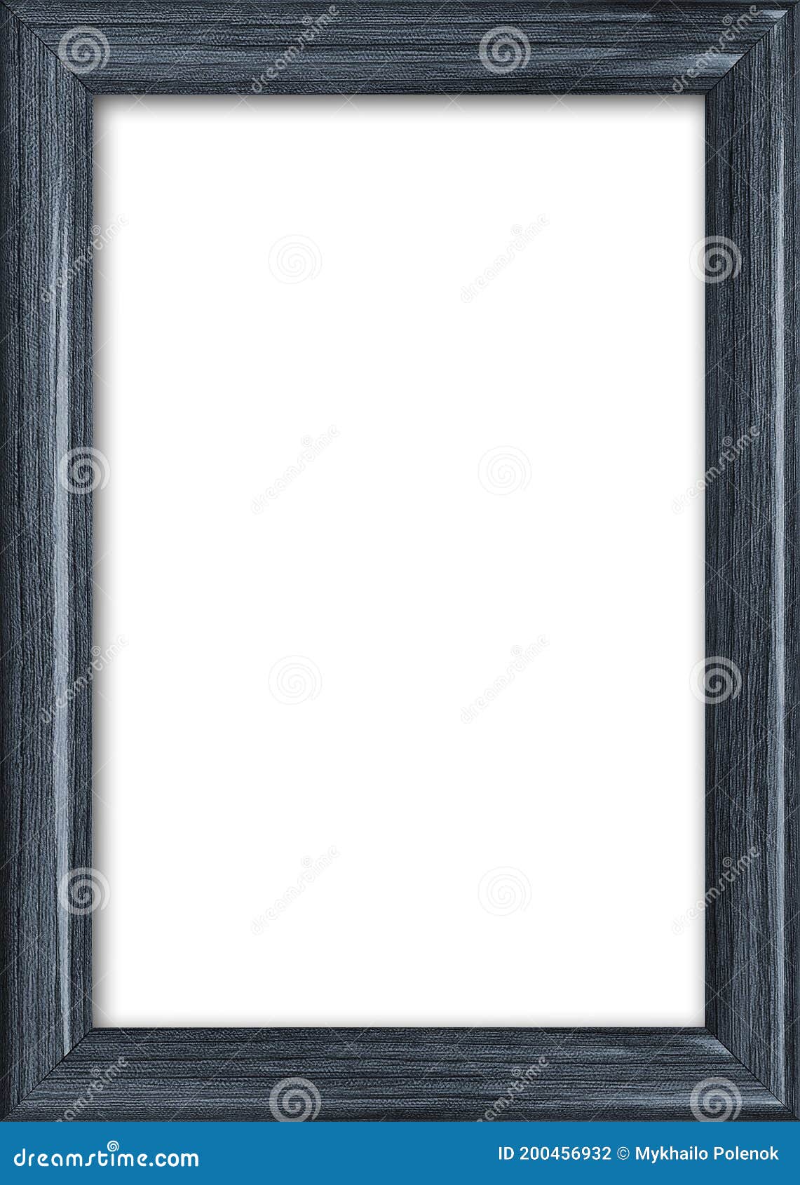 Empty Picture Frame with a Free Place Inside, Isolated on White Stock