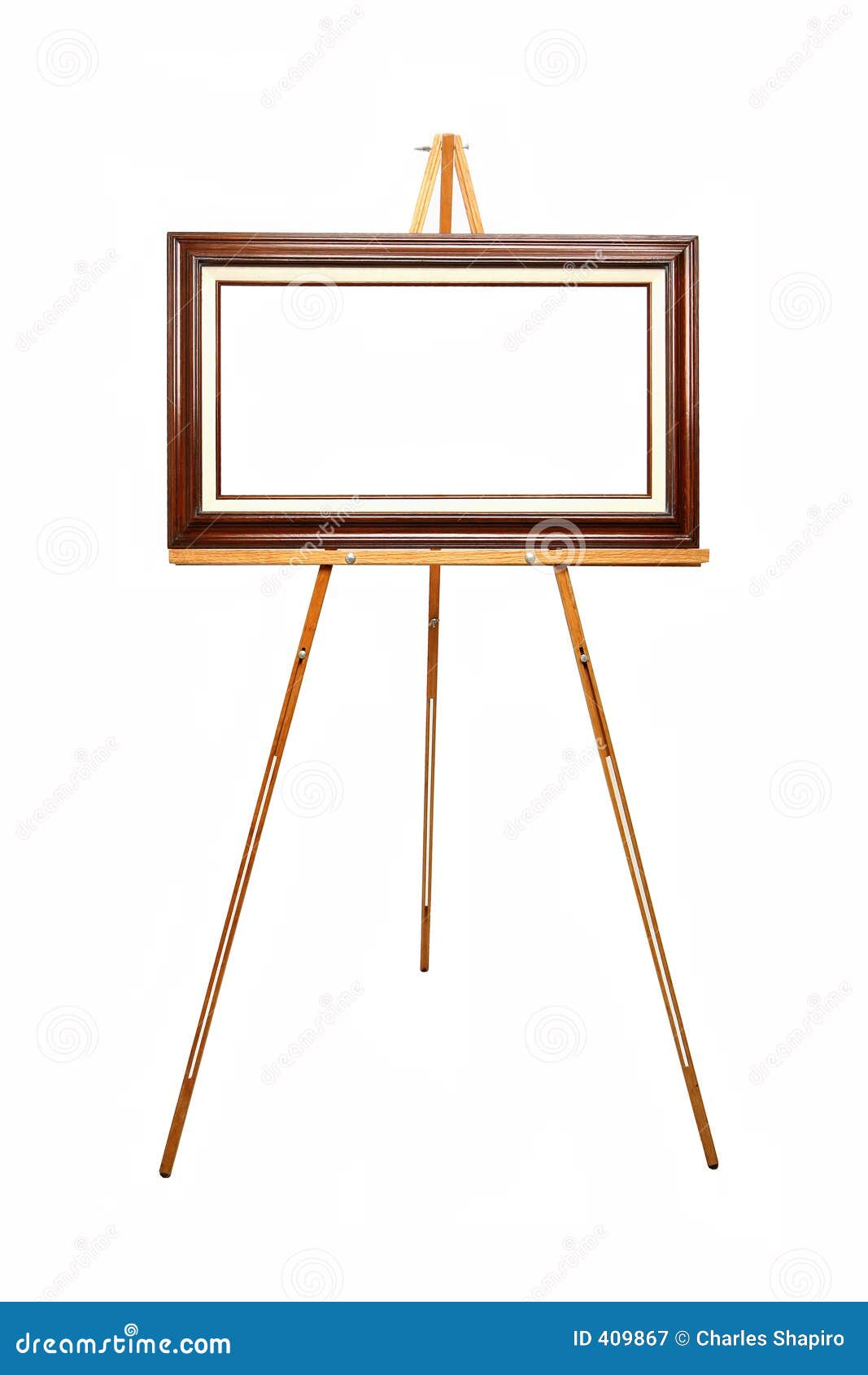 Empty Picture Frame On Wooden Easel Stock Image - Image of ...