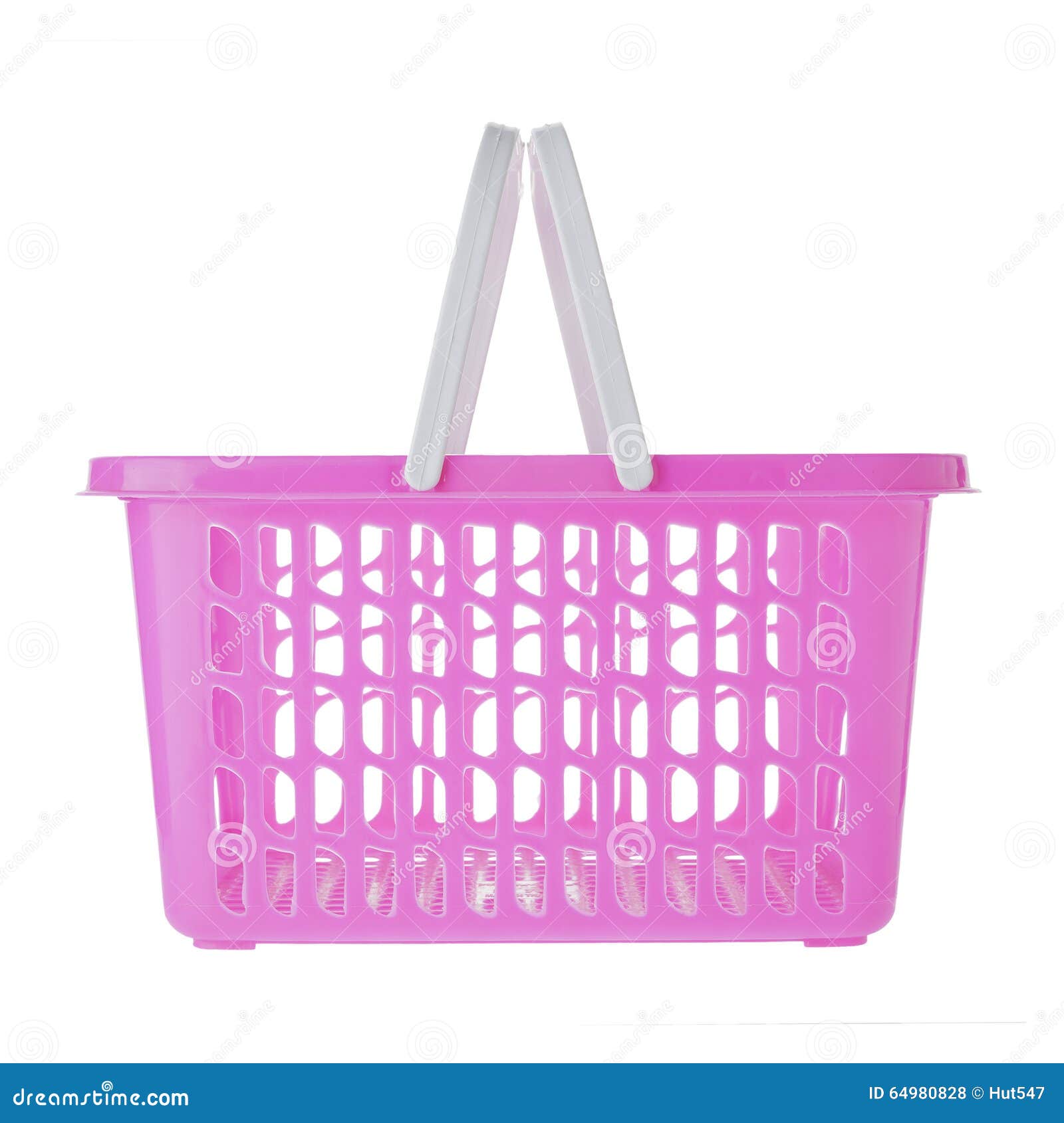 Empty Pink Plastic Shopping Basket Stock Photo Image of background