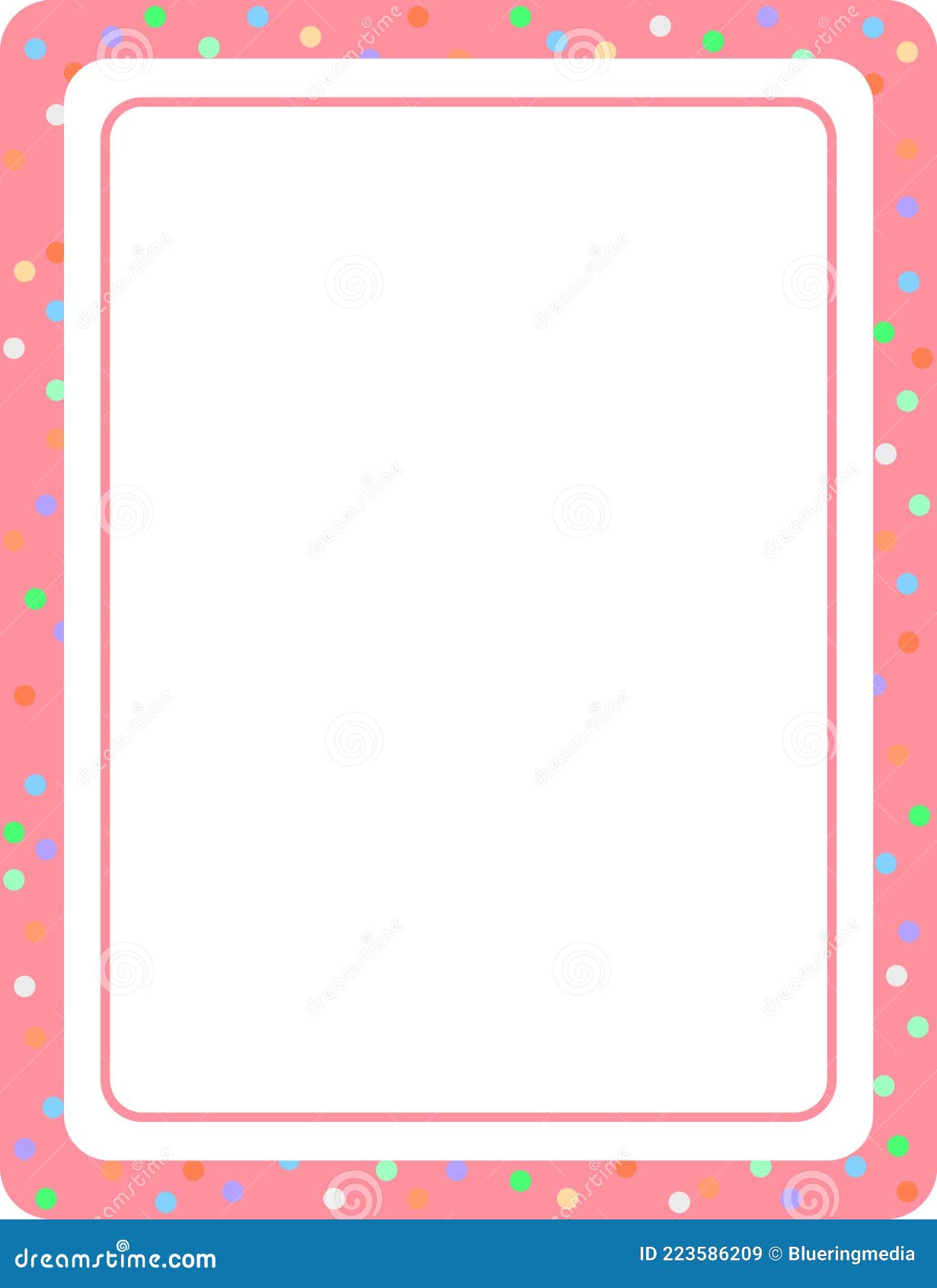 Pink Vertical Rectangular Frame Of Curls Beautiful Princess Mirror