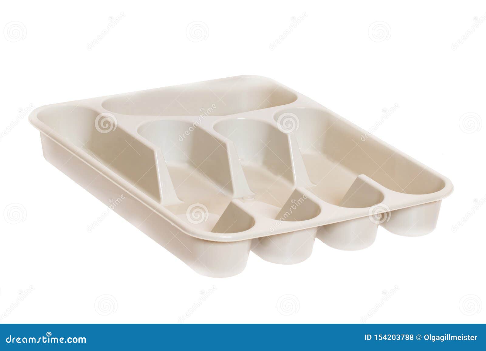 Empty Plastic Box Background. Closeup of a Beige Plastic Container for