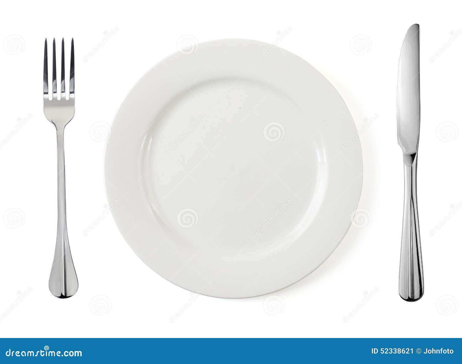 empty plate with fork and knife