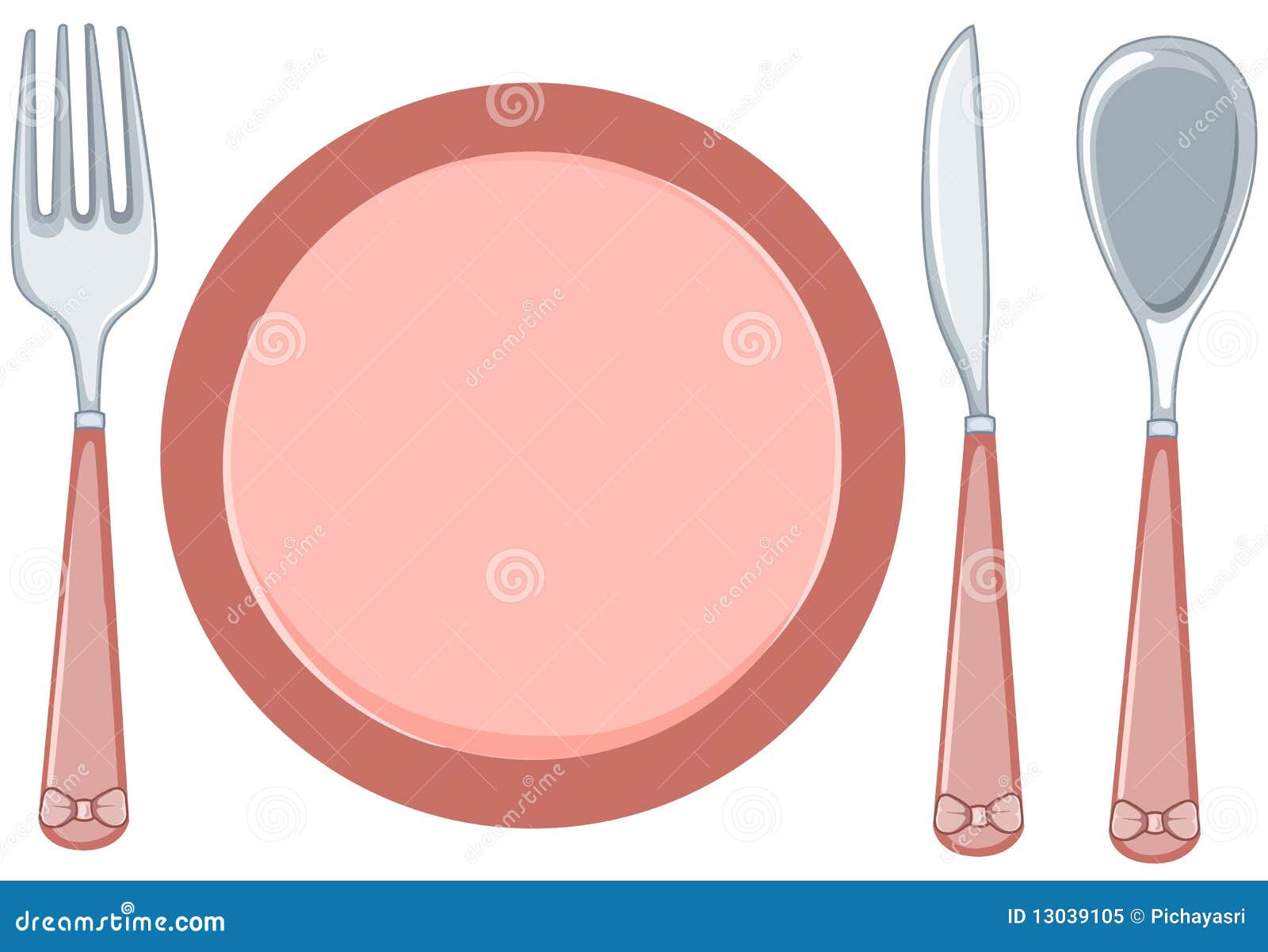 empty plate with fork and spoon and knife