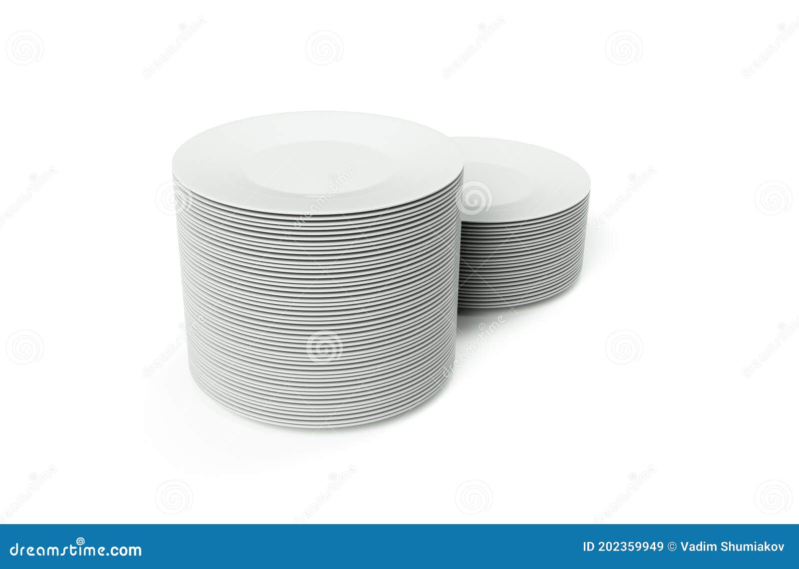 empty plate  on white background 3d render