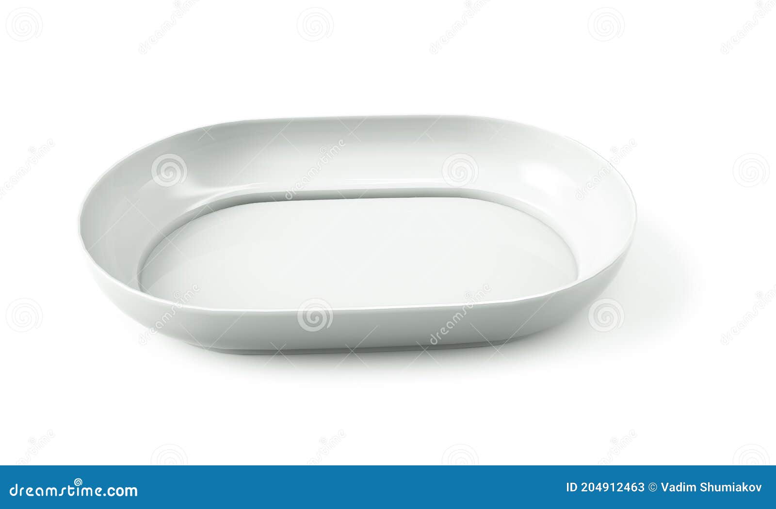 empty plate  on white background 3d render