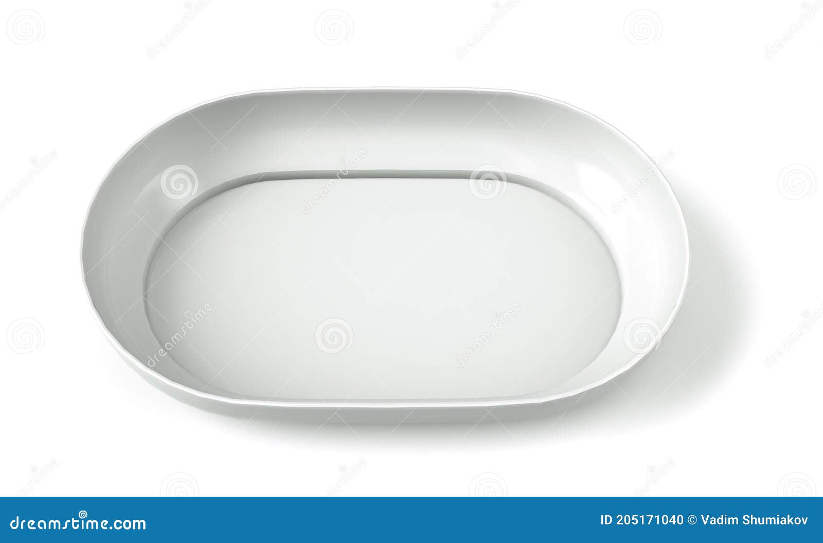 empty plate  on white background 3d render