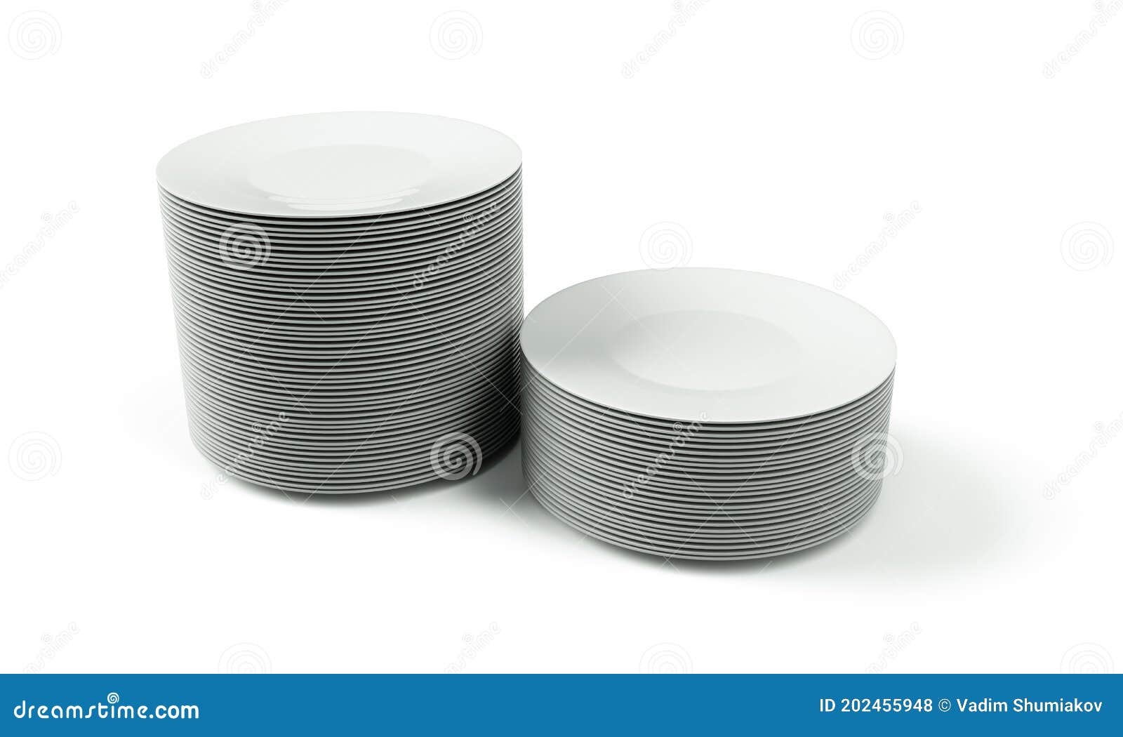 empty plate  on white background 3d render