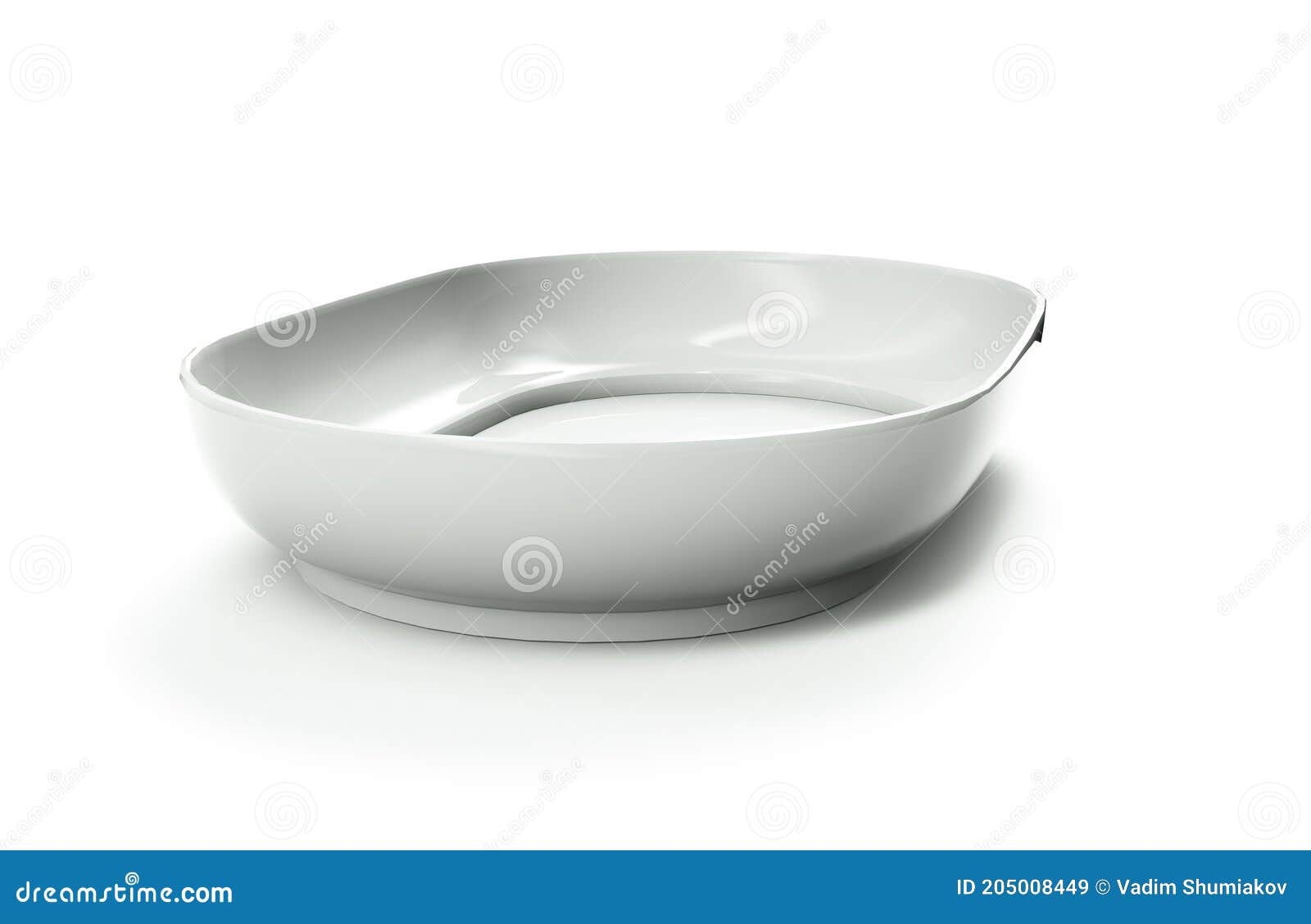 empty plate  on white background 3d render