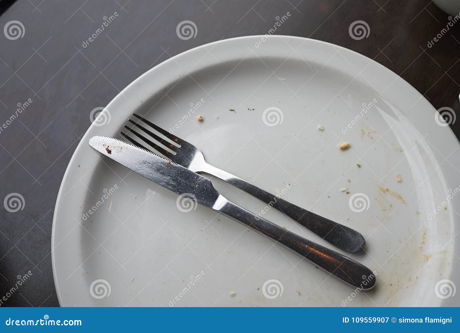 Empty Plate in a Restaurant Stock Image Image of gourmet, white