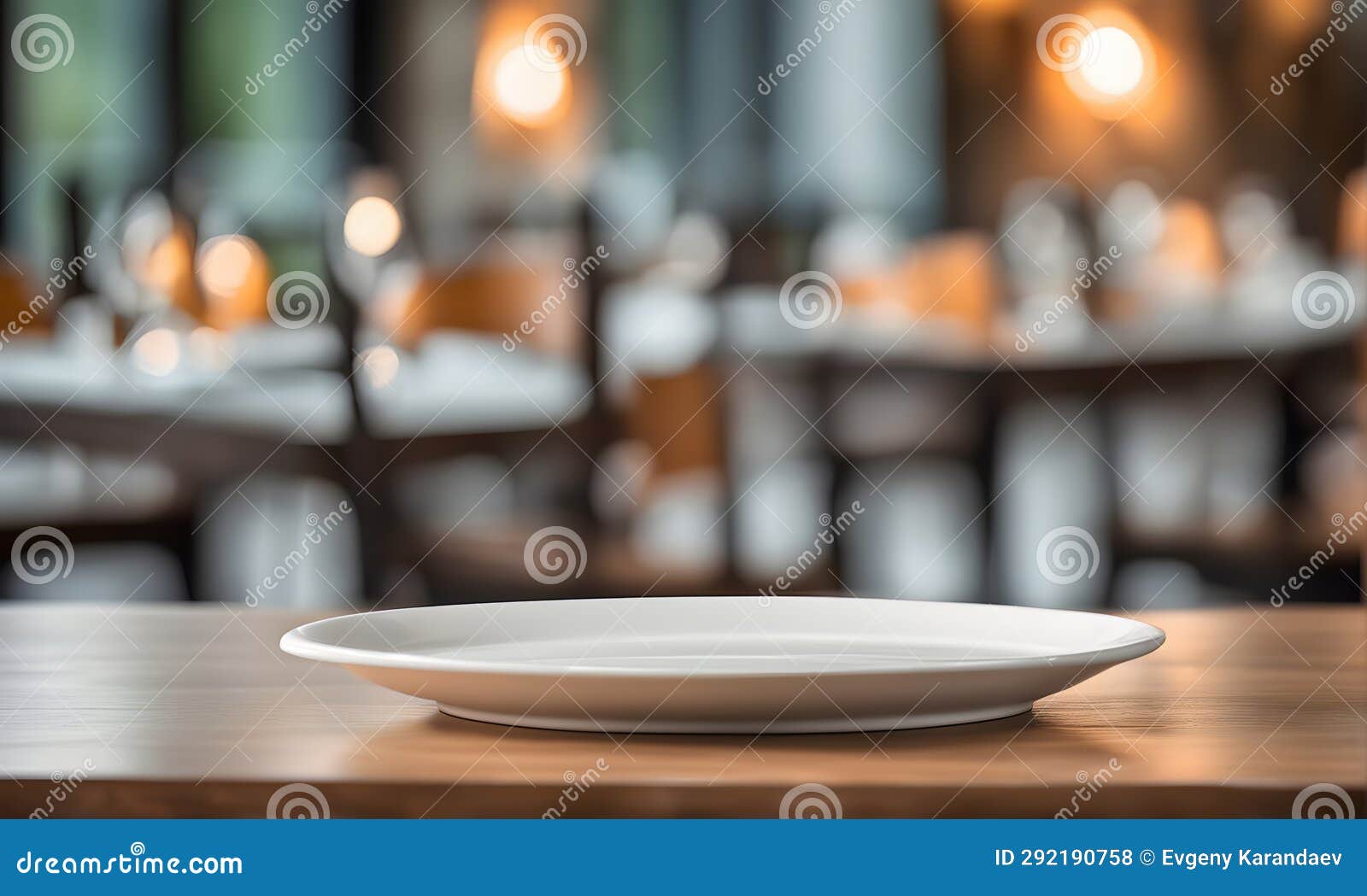 Empty Plate in Restaurant, Versatile Product Mockup Stock Illustration