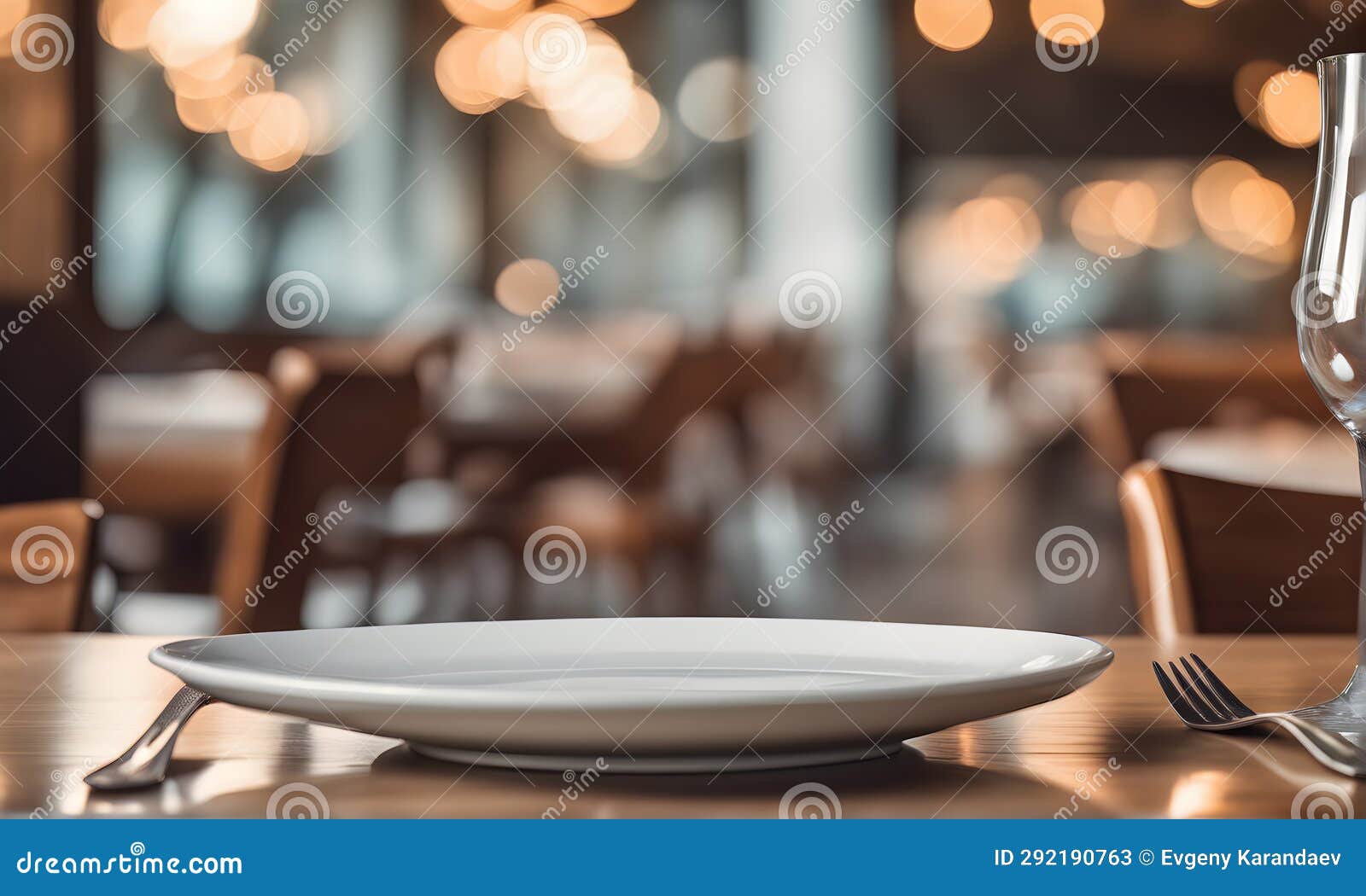 Empty Plate in Restaurant, Versatile Product Mockup Stock Illustration