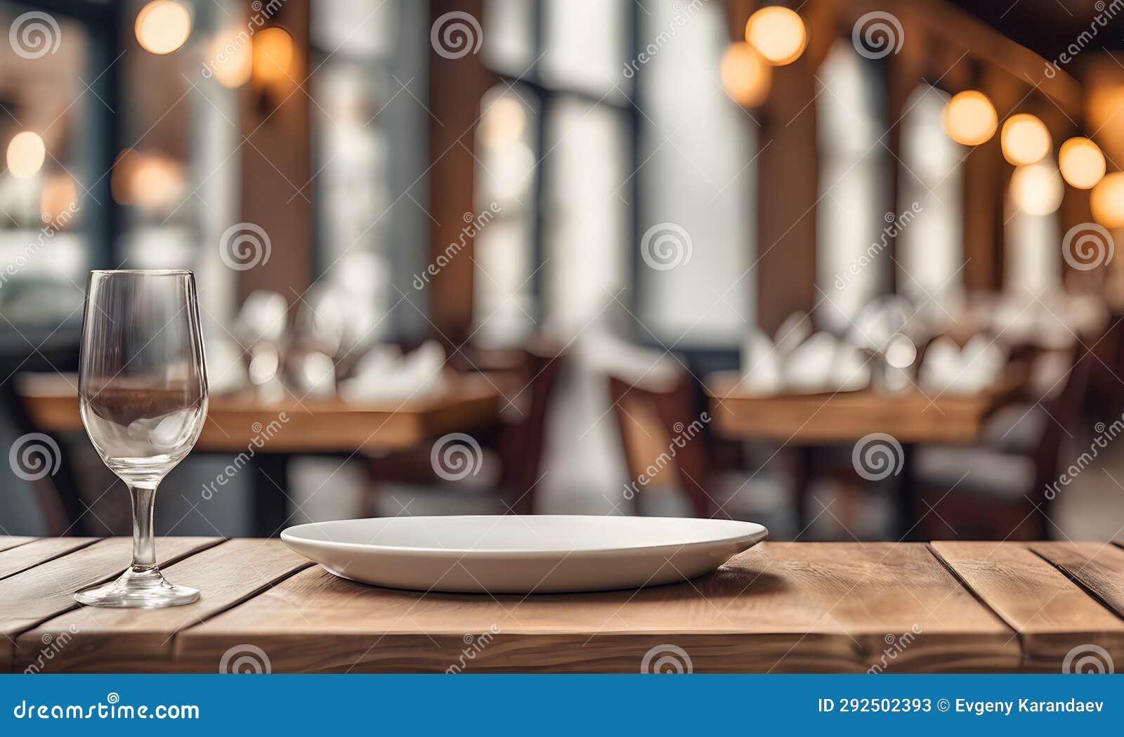 Empty Plate in Restaurant, Versatile Product Mockup Stock Illustration