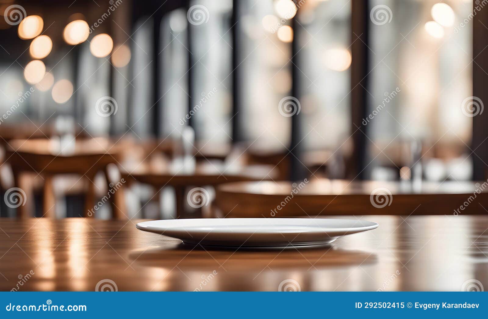 Empty Plate in Restaurant, Versatile Product Mockup Stock Illustration