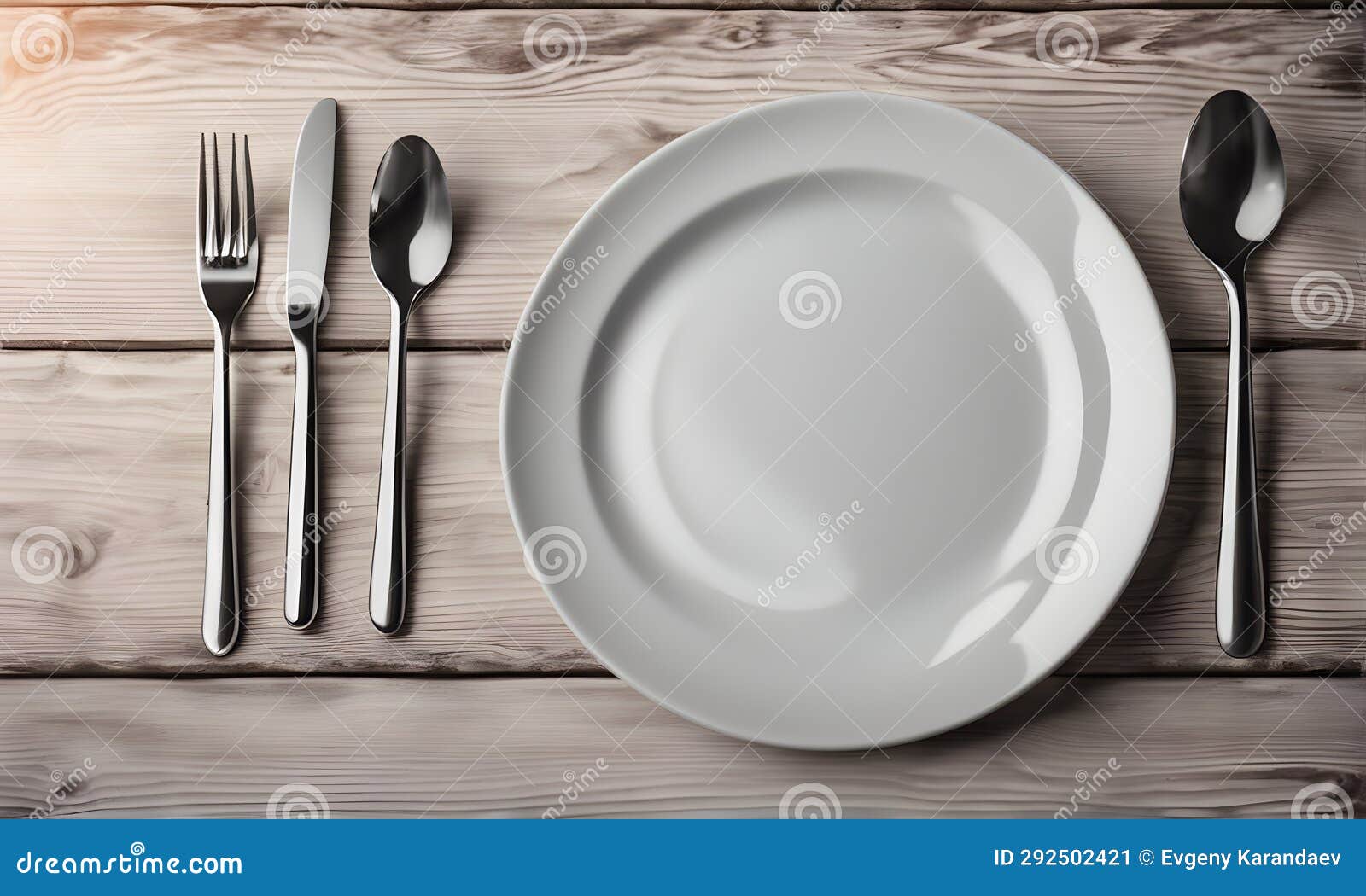 Empty Plate in Restaurant, Versatile Product Mockup Stock Illustration