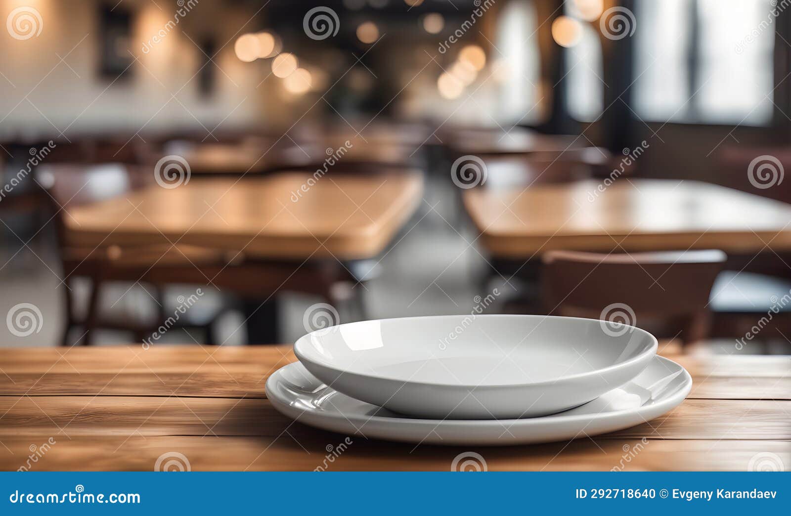 Empty Plate in Restaurant, Versatile Product Mockup Stock Illustration