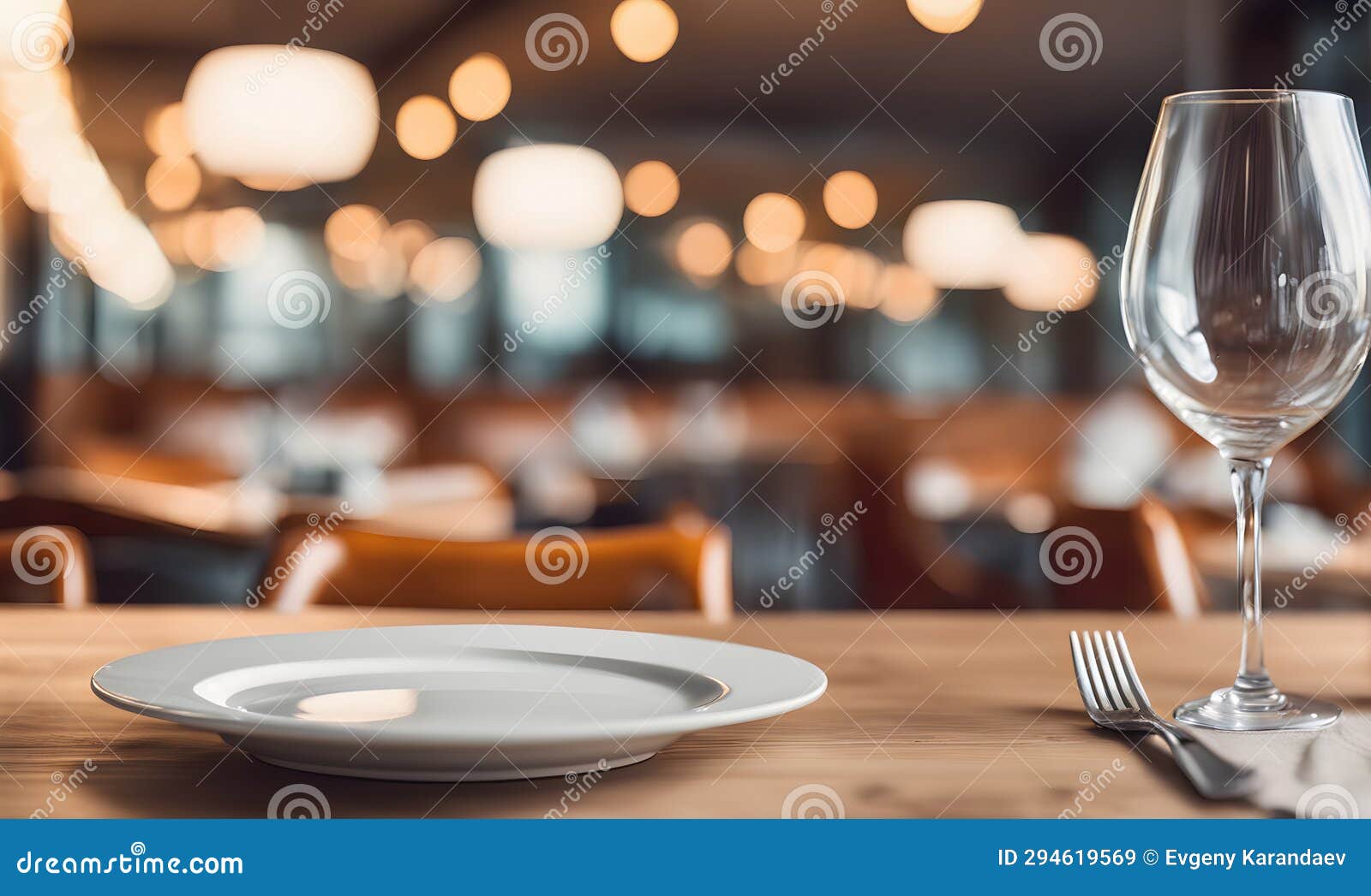 Empty Plate in Restaurant, Versatile Product Mockup Stock Illustration