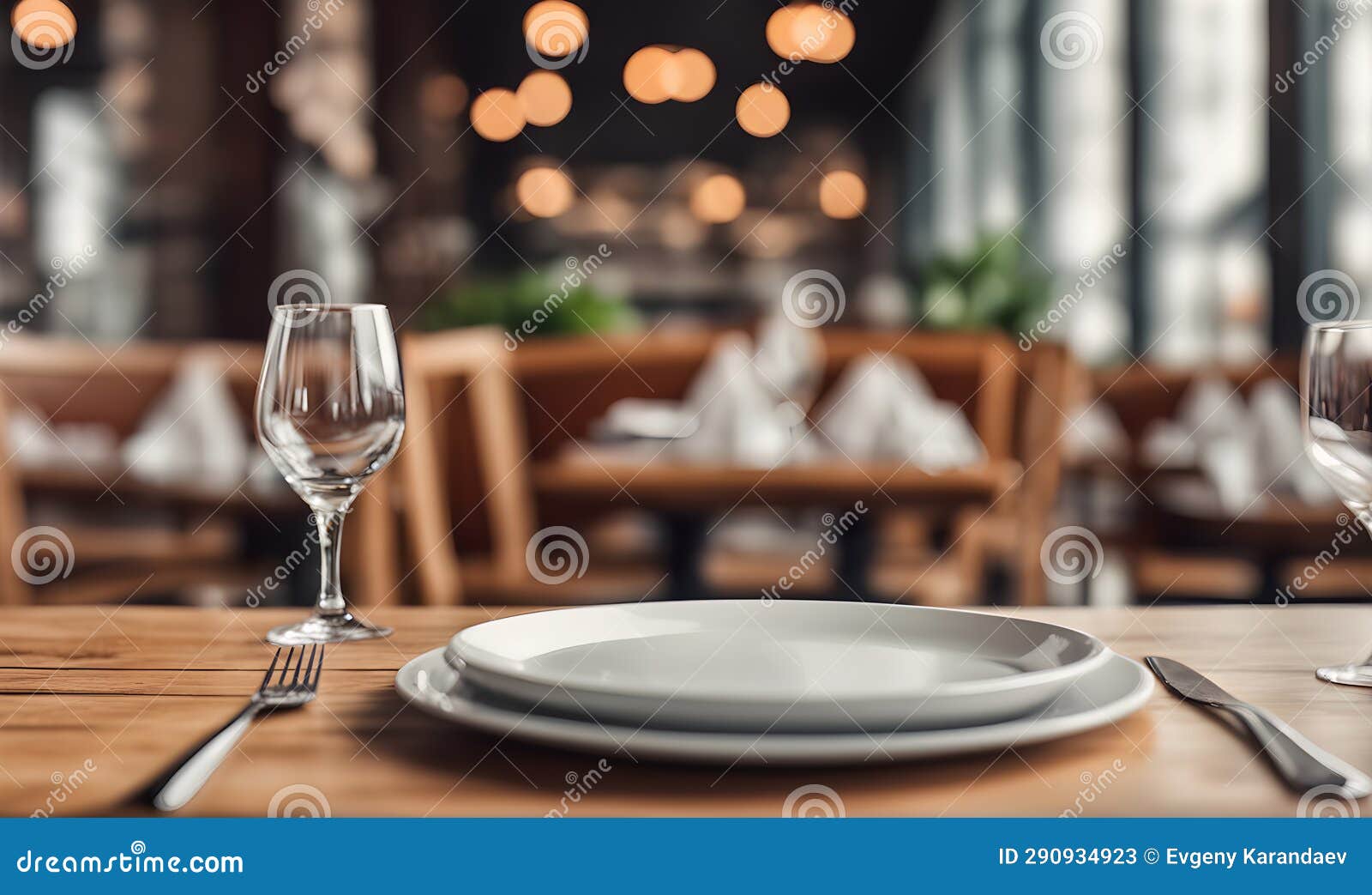 Empty Plate in Restaurant, Versatile Product Mockup Stock Illustration