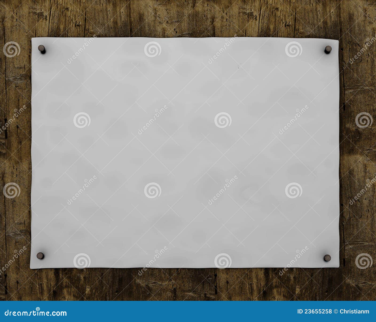 Empty Poster on Wooden Board Stock Illustration Illustration of