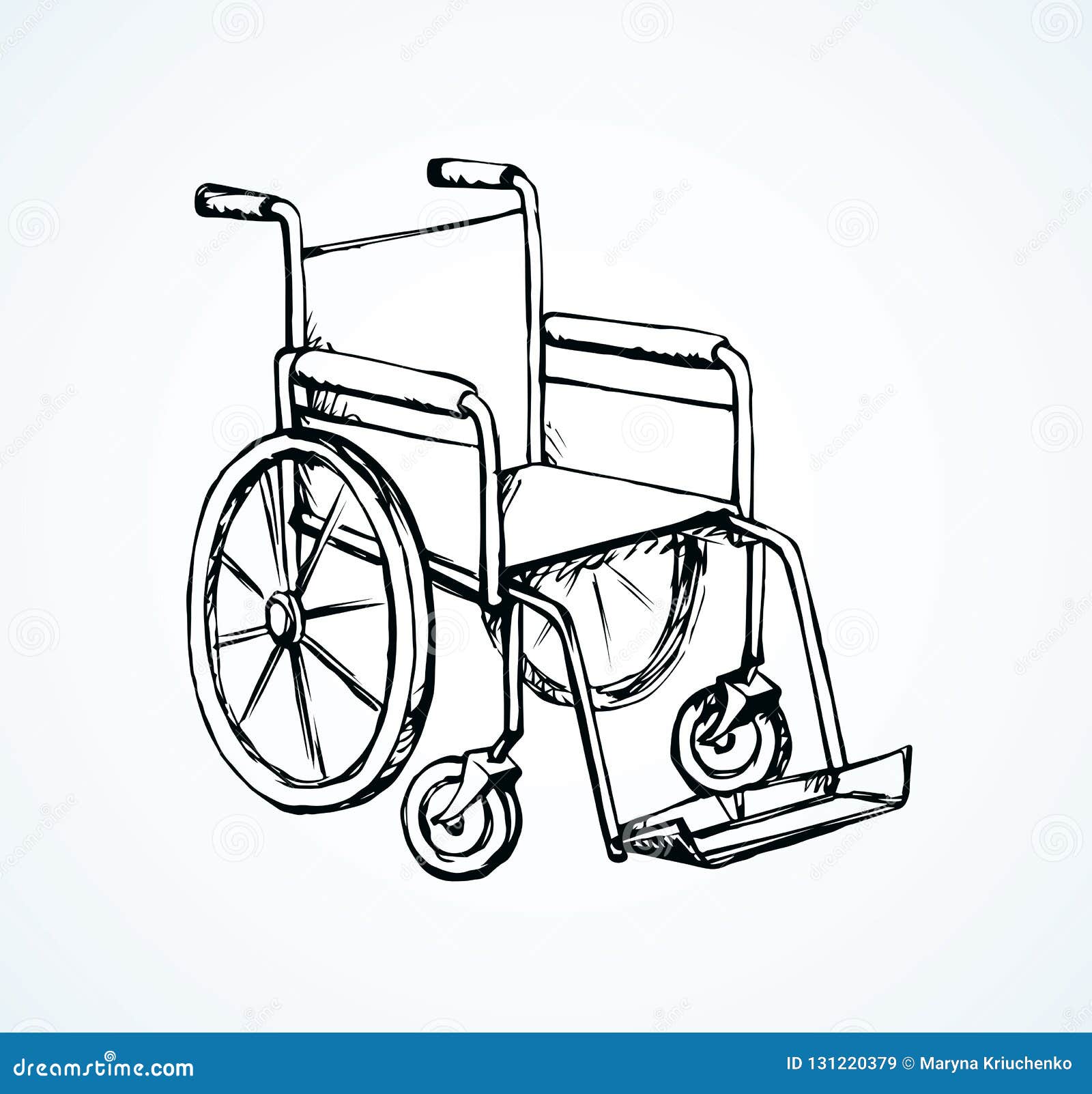 Wheelchair Vector Drawing Stock Vector Illustration Of Health