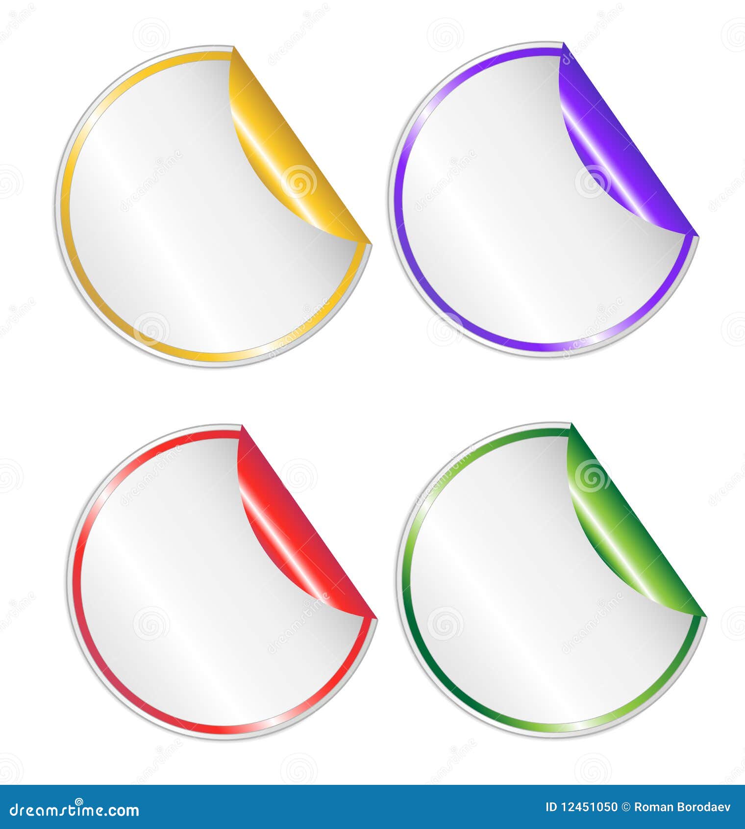 Sticker Peel Vector Round Label Paper Peeling Circle White Blank Corner