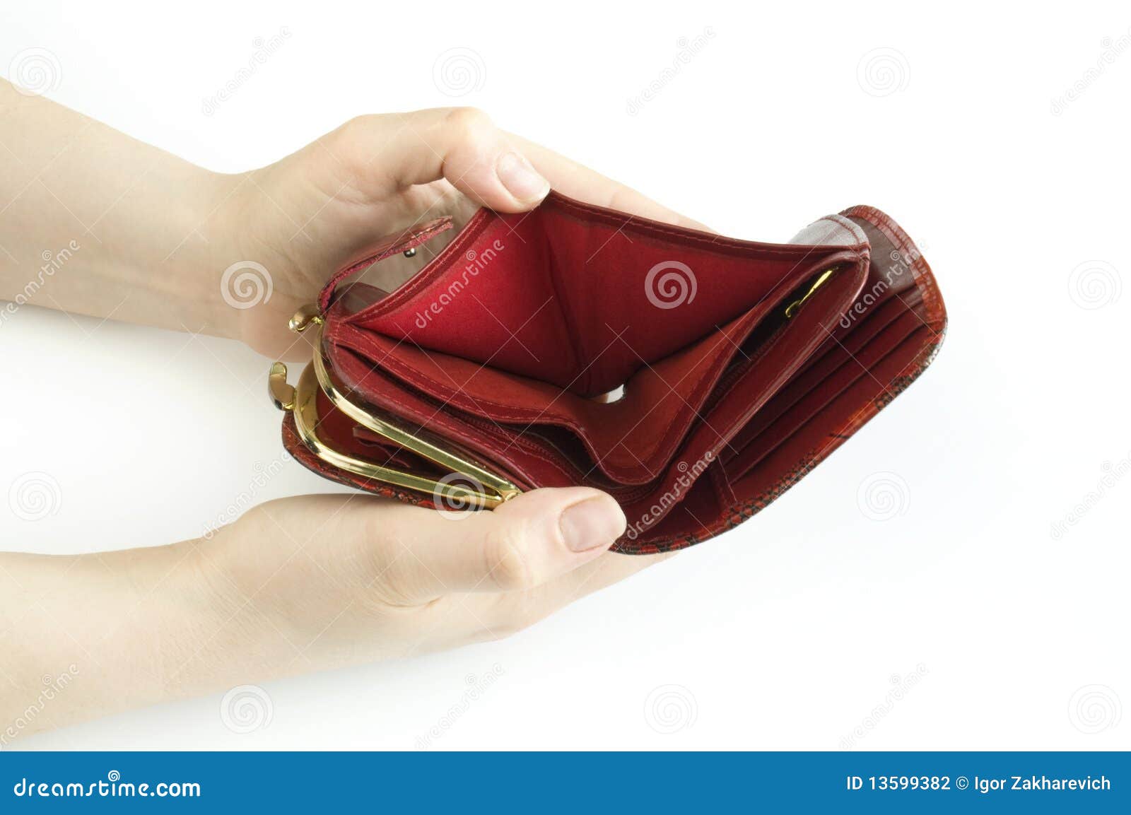 Empty Purse stock image. Image of credit, finger, isolated - 4455075