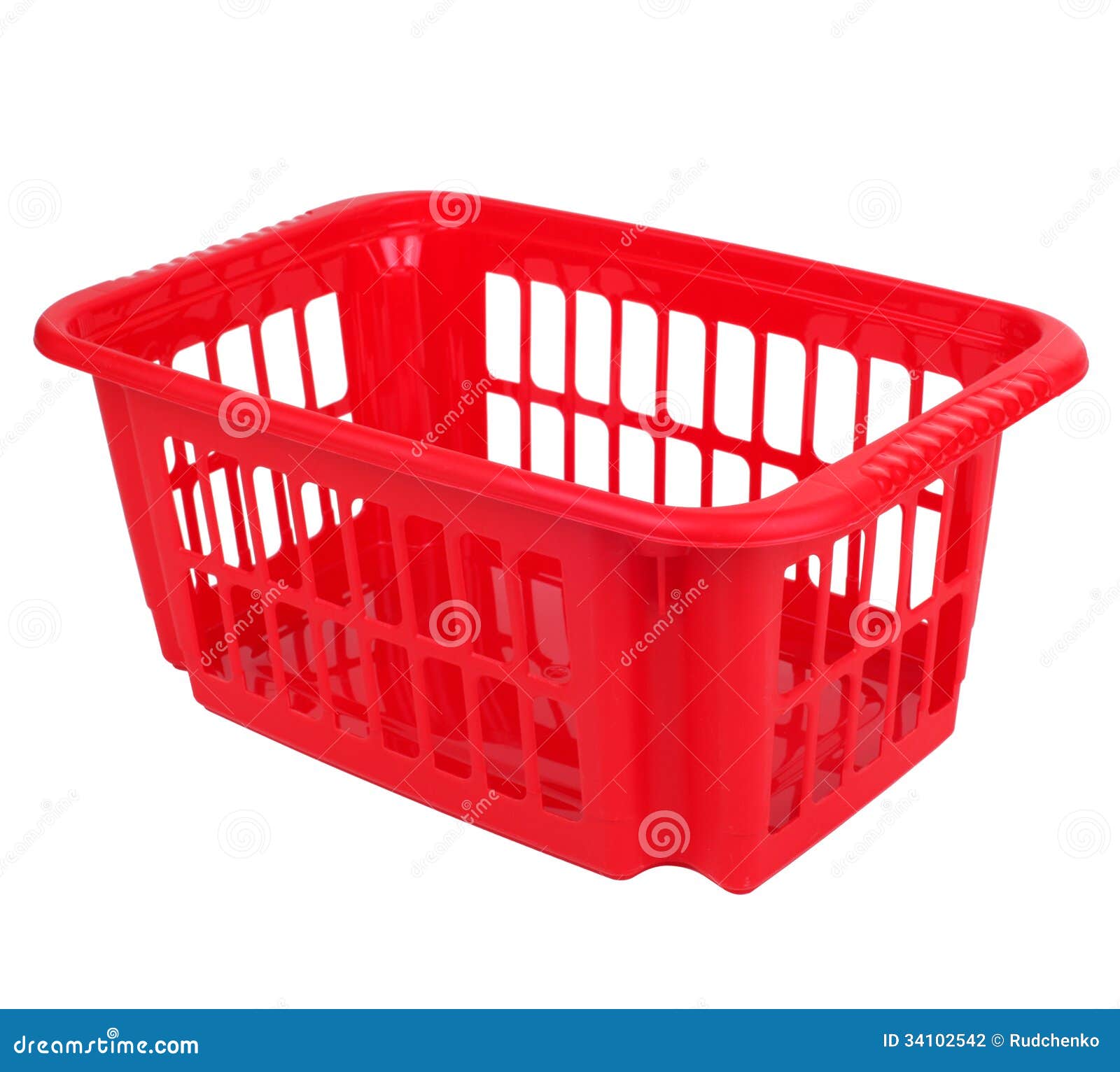 Empty Red Plastic Basket Isolated Stock Photo Image of supermarket
