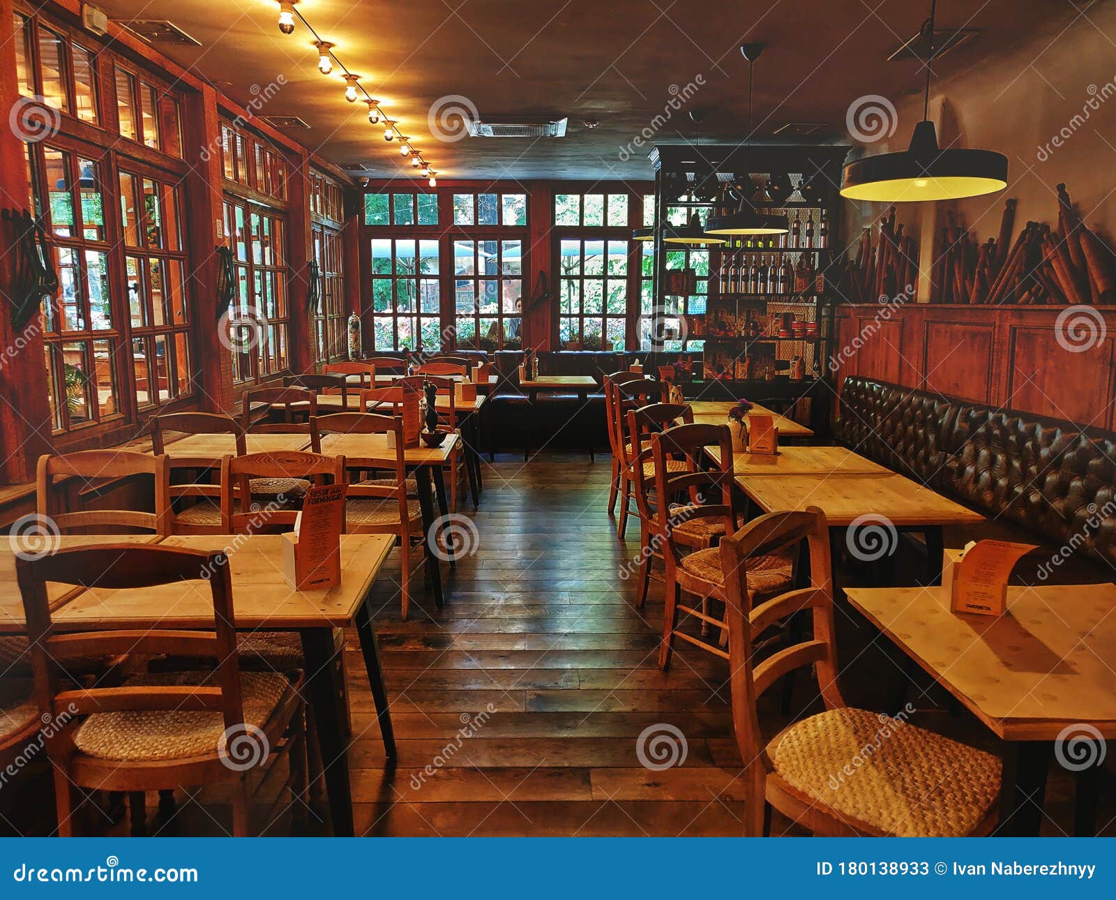 Empty Restaurant interior stock image. Image of beautiful 180138933