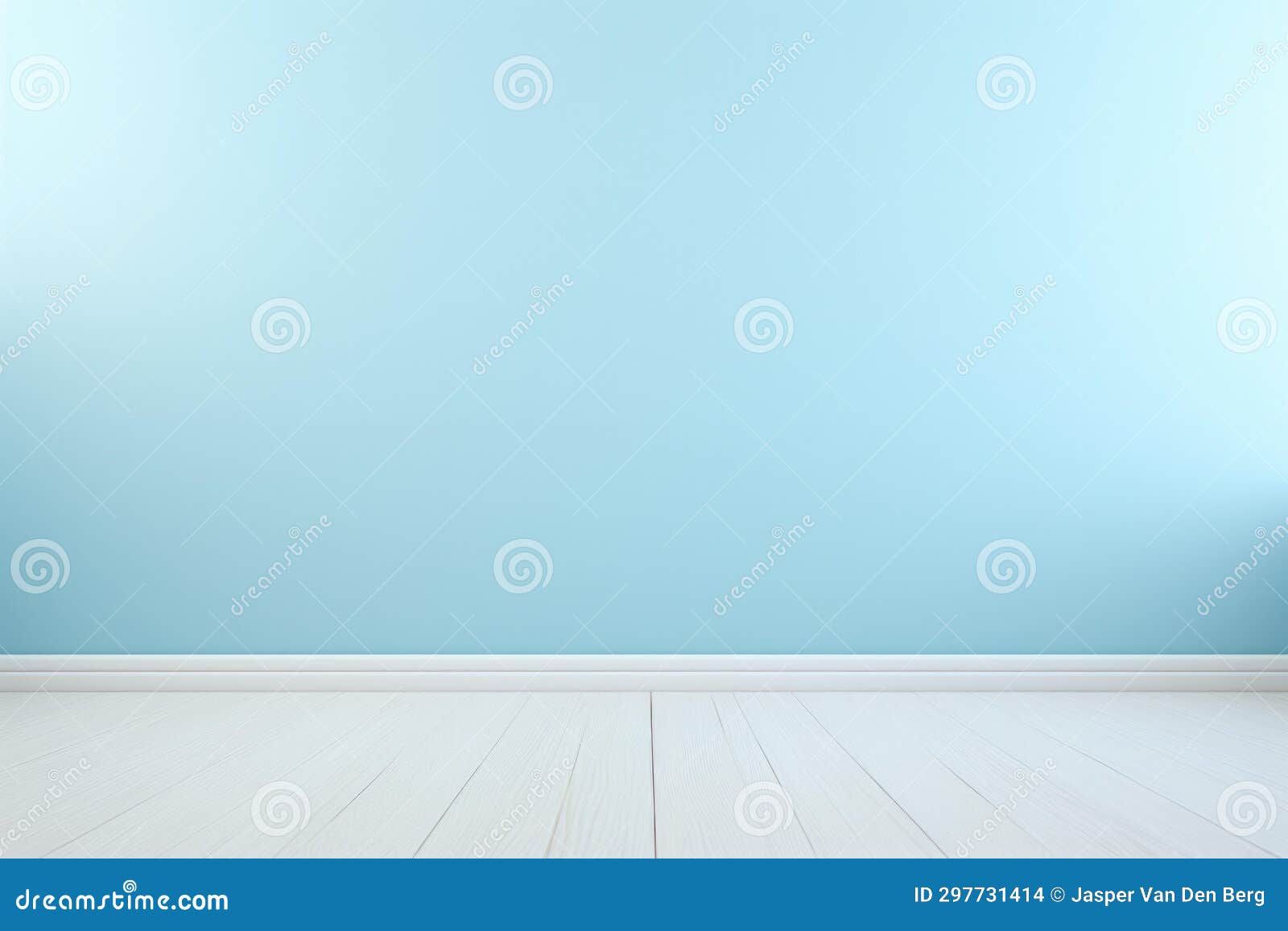 Empty Room with Blue Wall and White Floor, AI Generated Stock ...