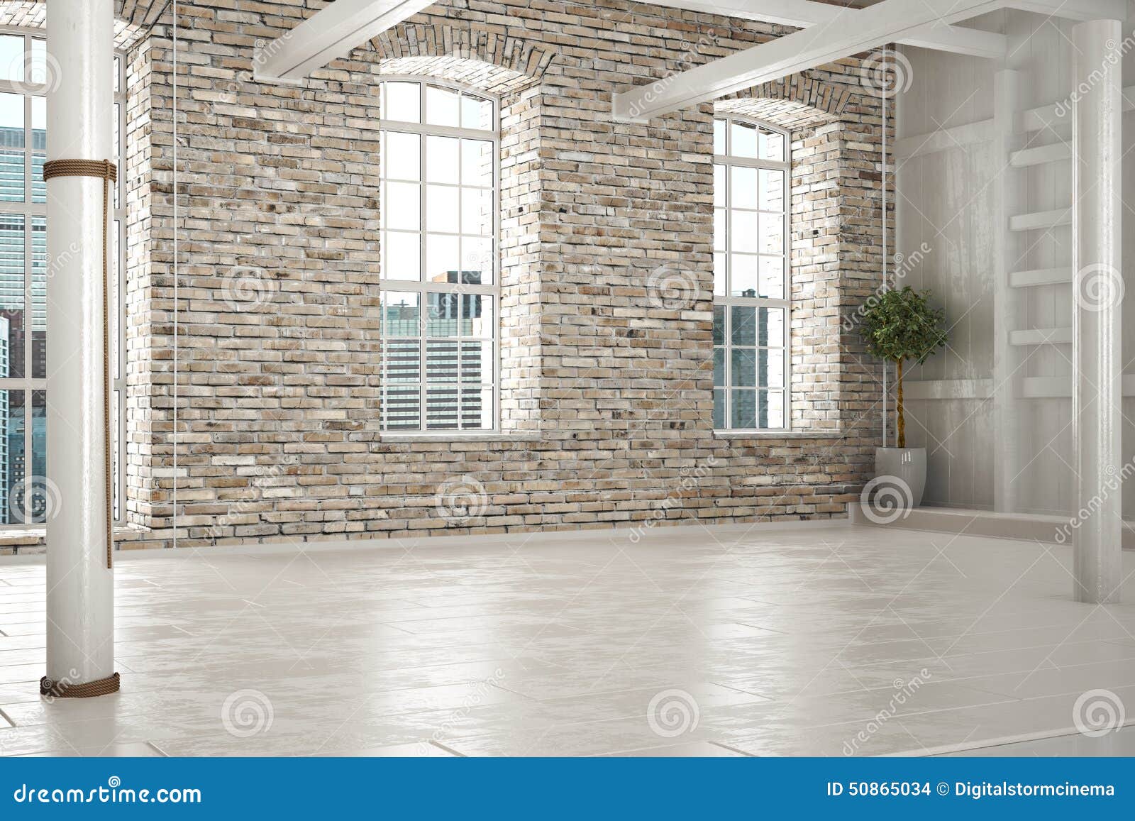 empty room of business,or residence with brick interior