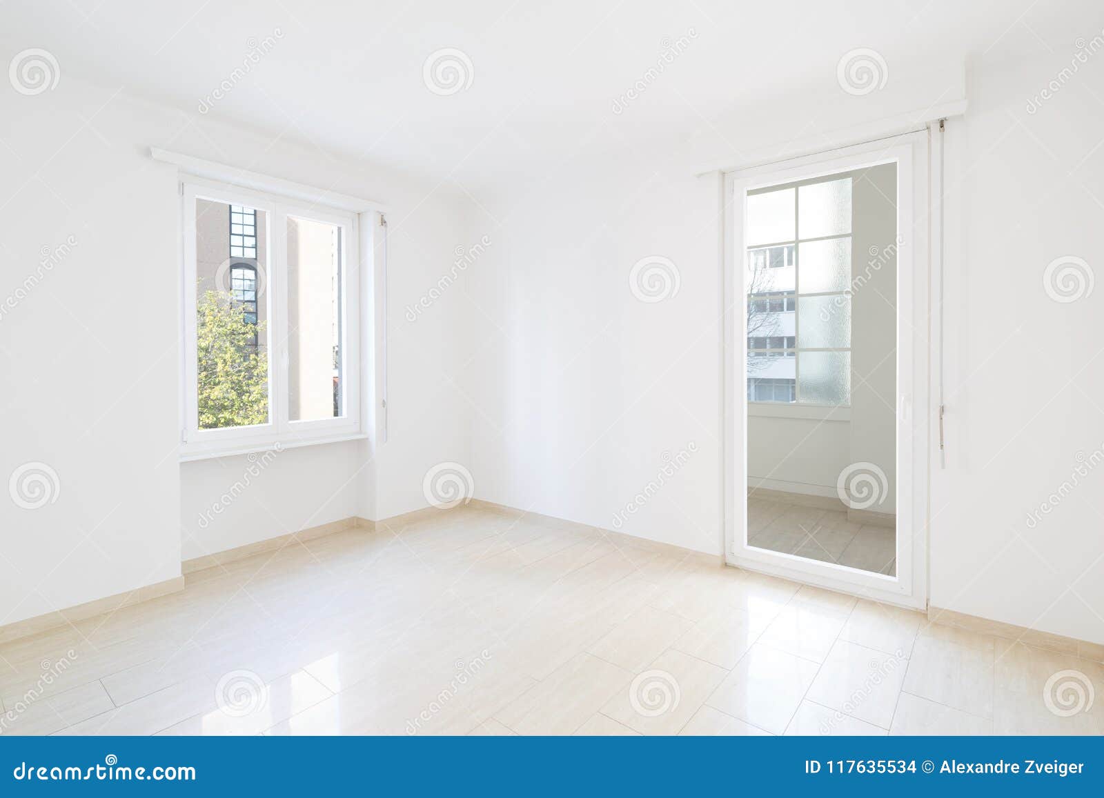 Empty Room, Clean White Walls after Renovation Stock Photo Image of