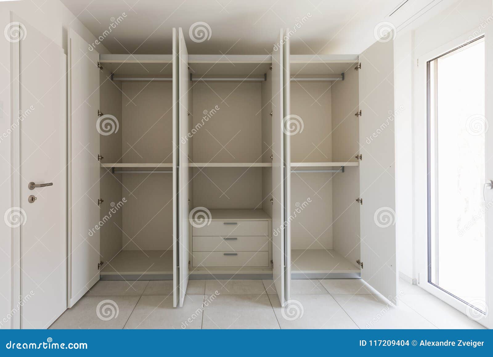 empty room with large wardrobe