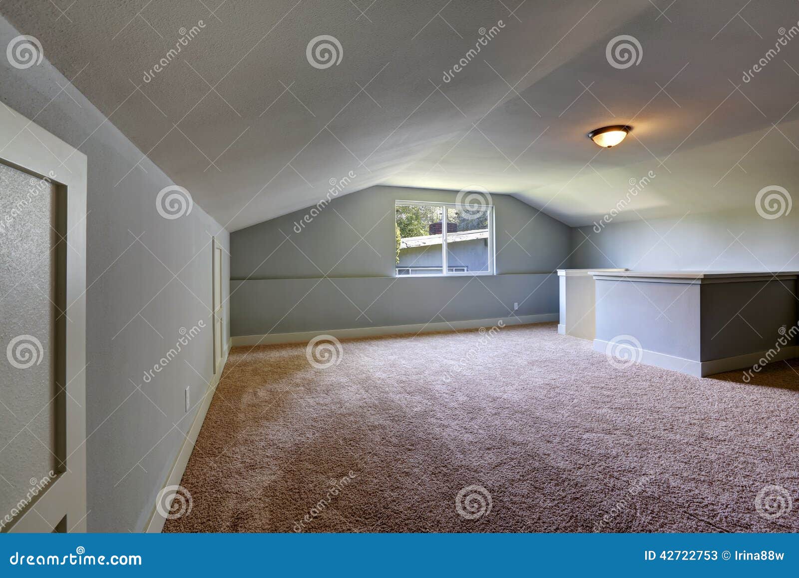 Empty Room With Low Vaulted Ceiling Stock Image Image Of