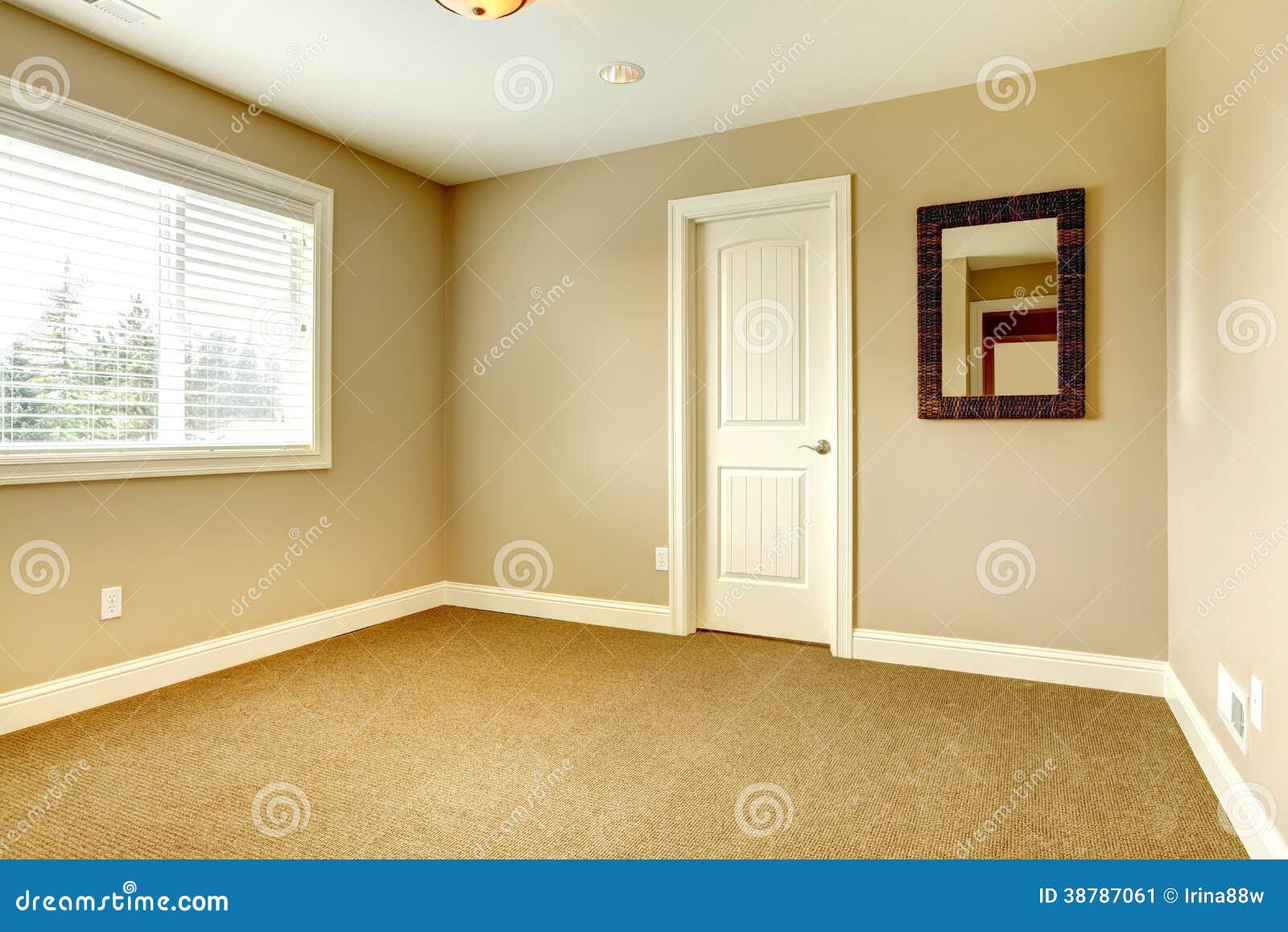 Empty room with mirror stock image. Image of house, nobody ...
