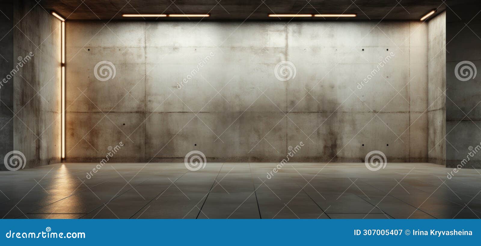 empty room with an open light, in the style of concrete, contrasting lights and darks