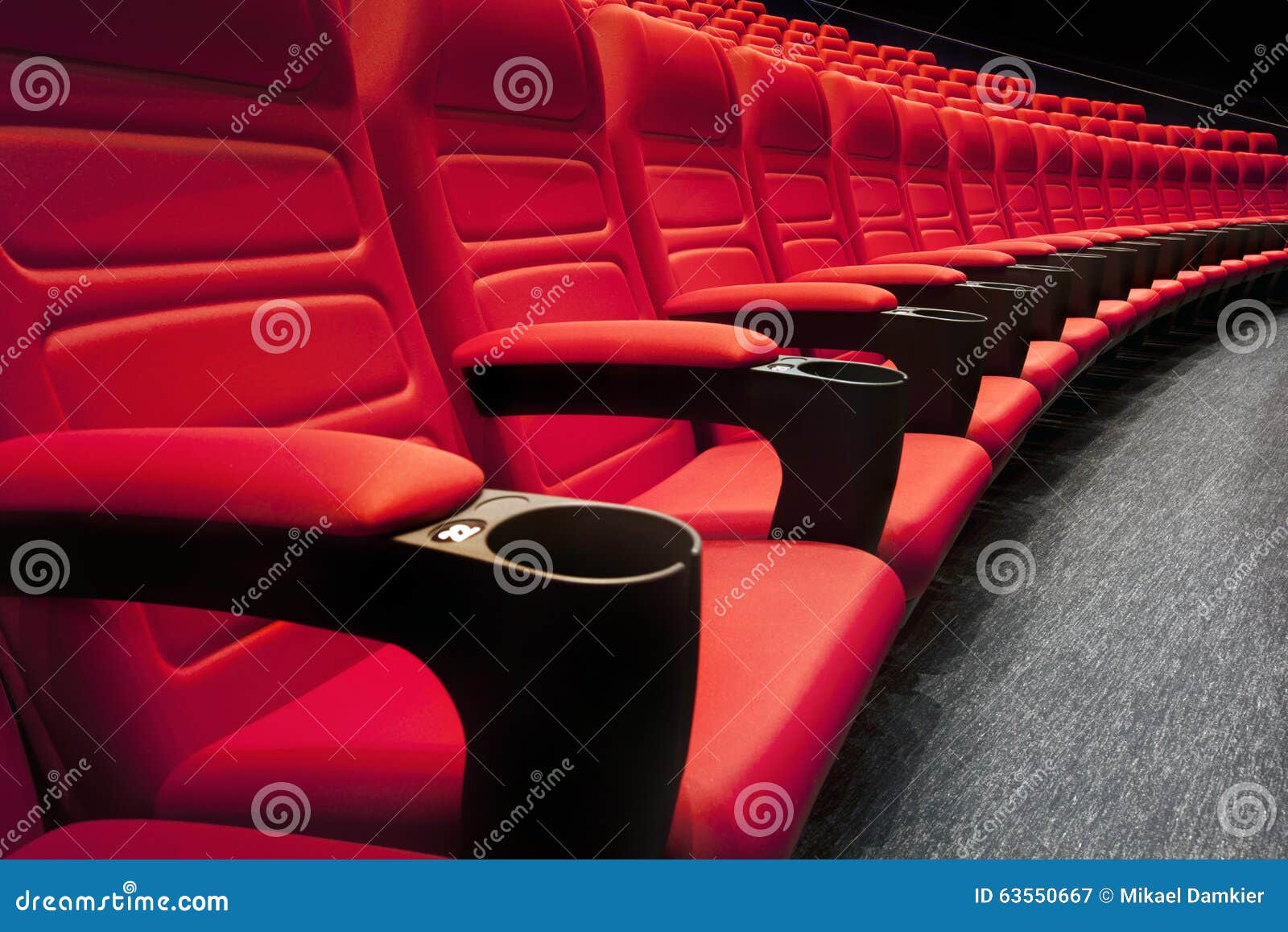 empty rows of red theater