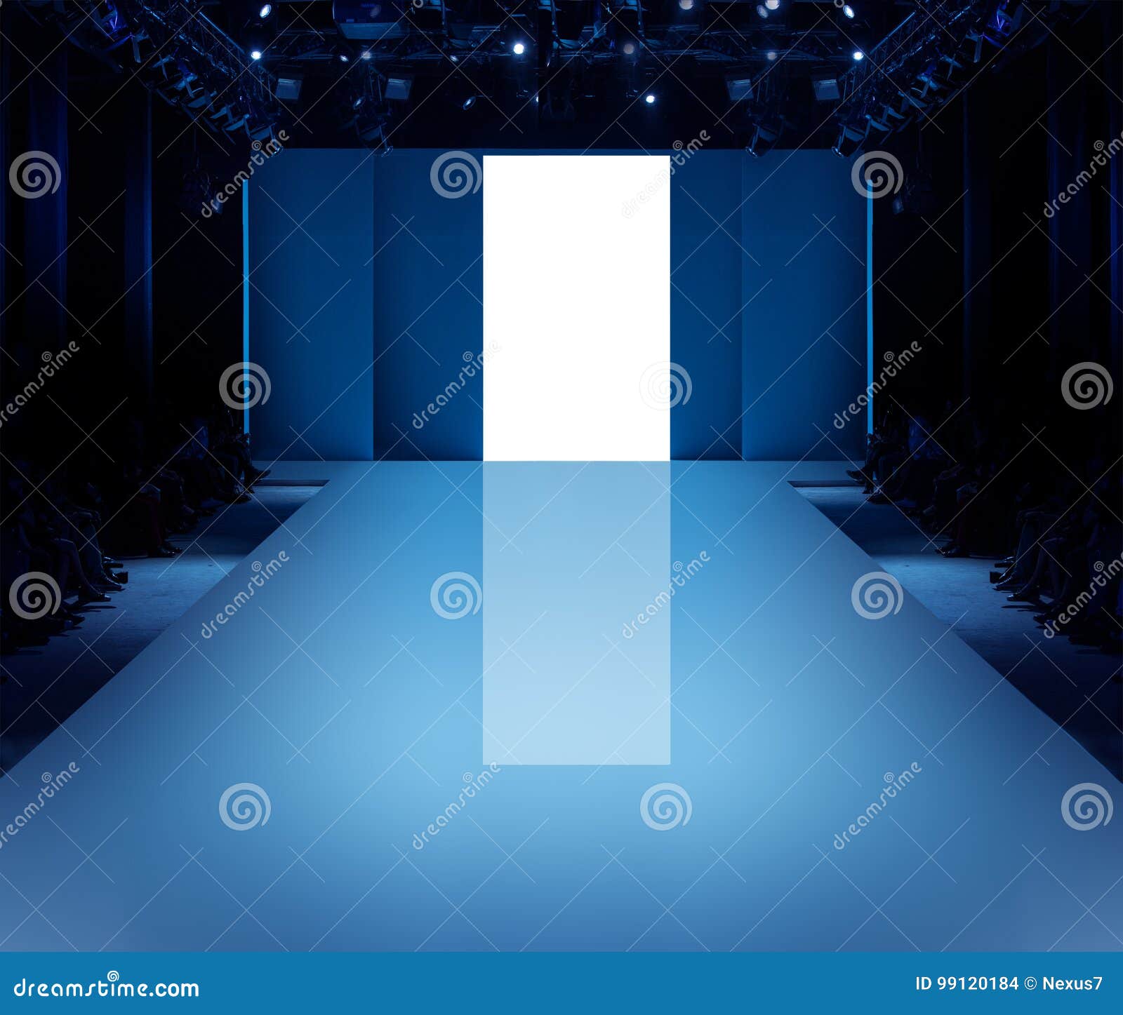 Empty Runway stock photo. Image of fashion, light, door - 99120184