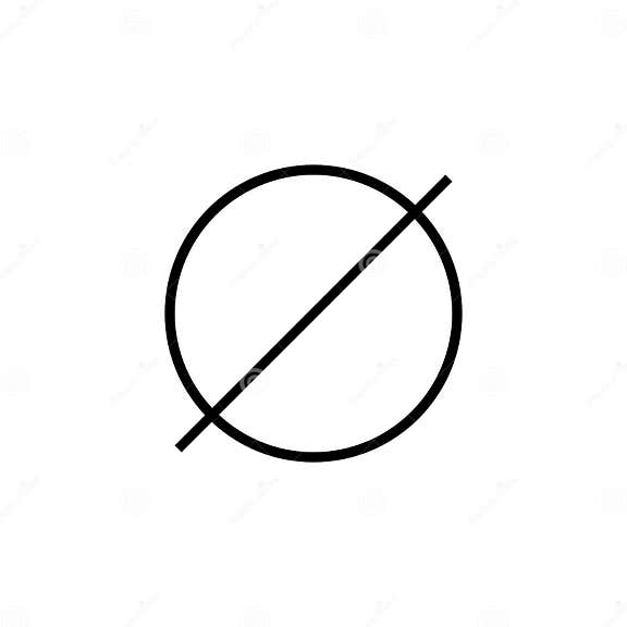 Empty Set or Null Set or Slashed Zero Icon Symbol in Mathematics Stock