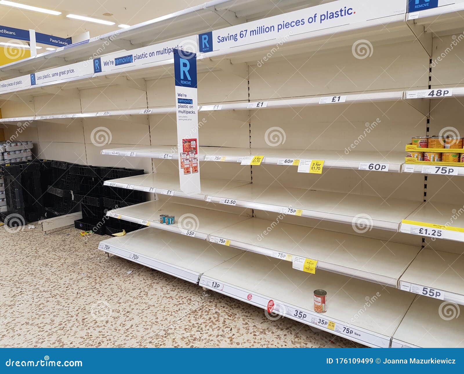 Empty Shelves during Coronavirus Panic Buying Editorial Stock Image