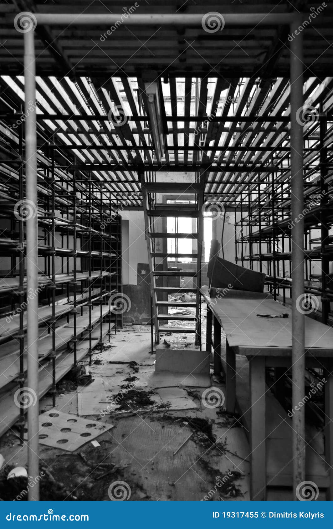 Empty Shelves in Storage Room Stock Image Image of axes, crisis 19317455