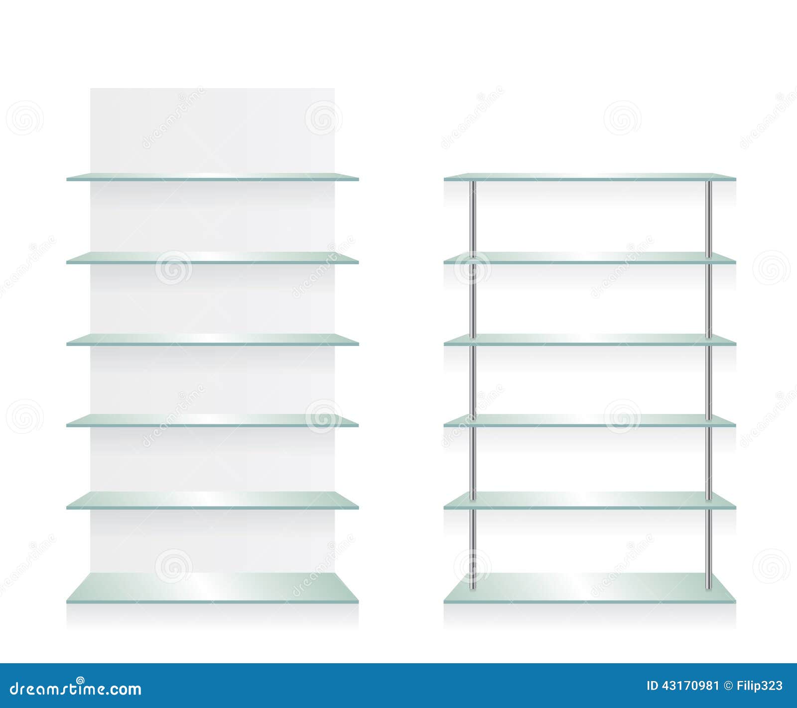 Empty Shop Glass Shelves Stock Vector - Image: 43170981