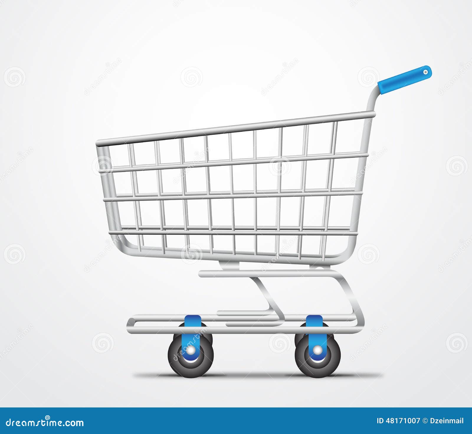Empty Shopping Cart Trolley Vector in White Background Stock Vector