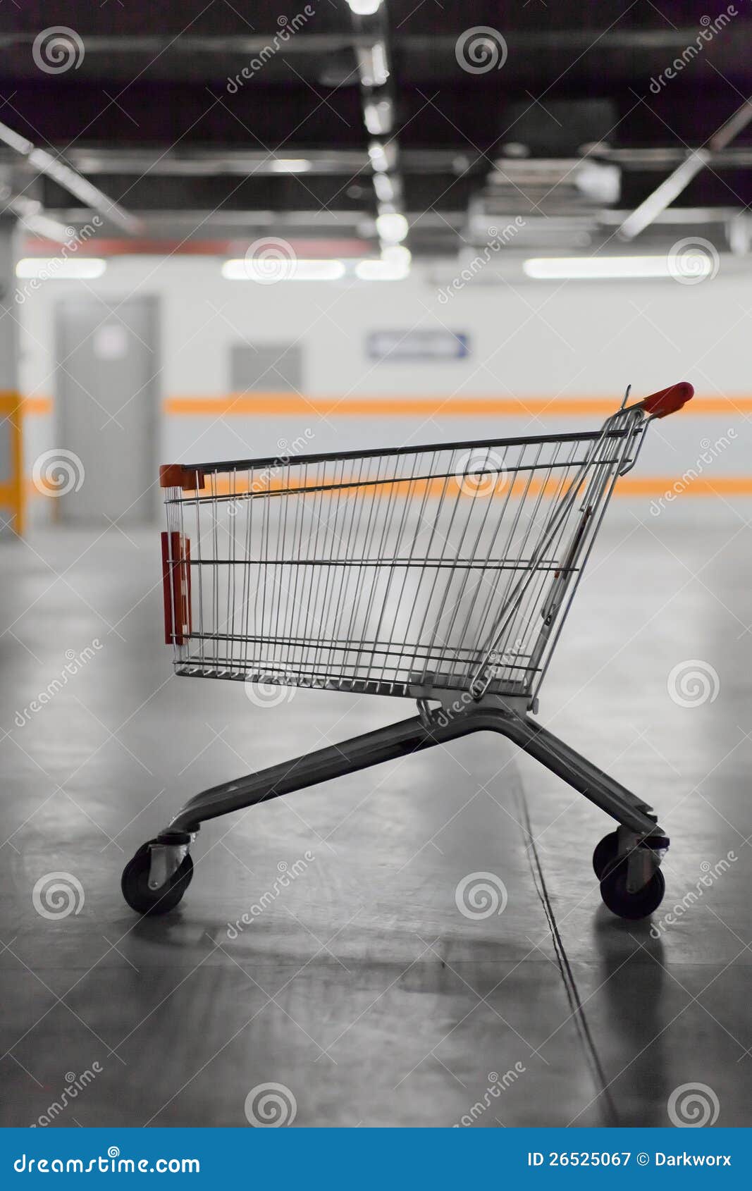 Empty Shopping Trolley in Car Park of Supermarket Stock Image - Image ...