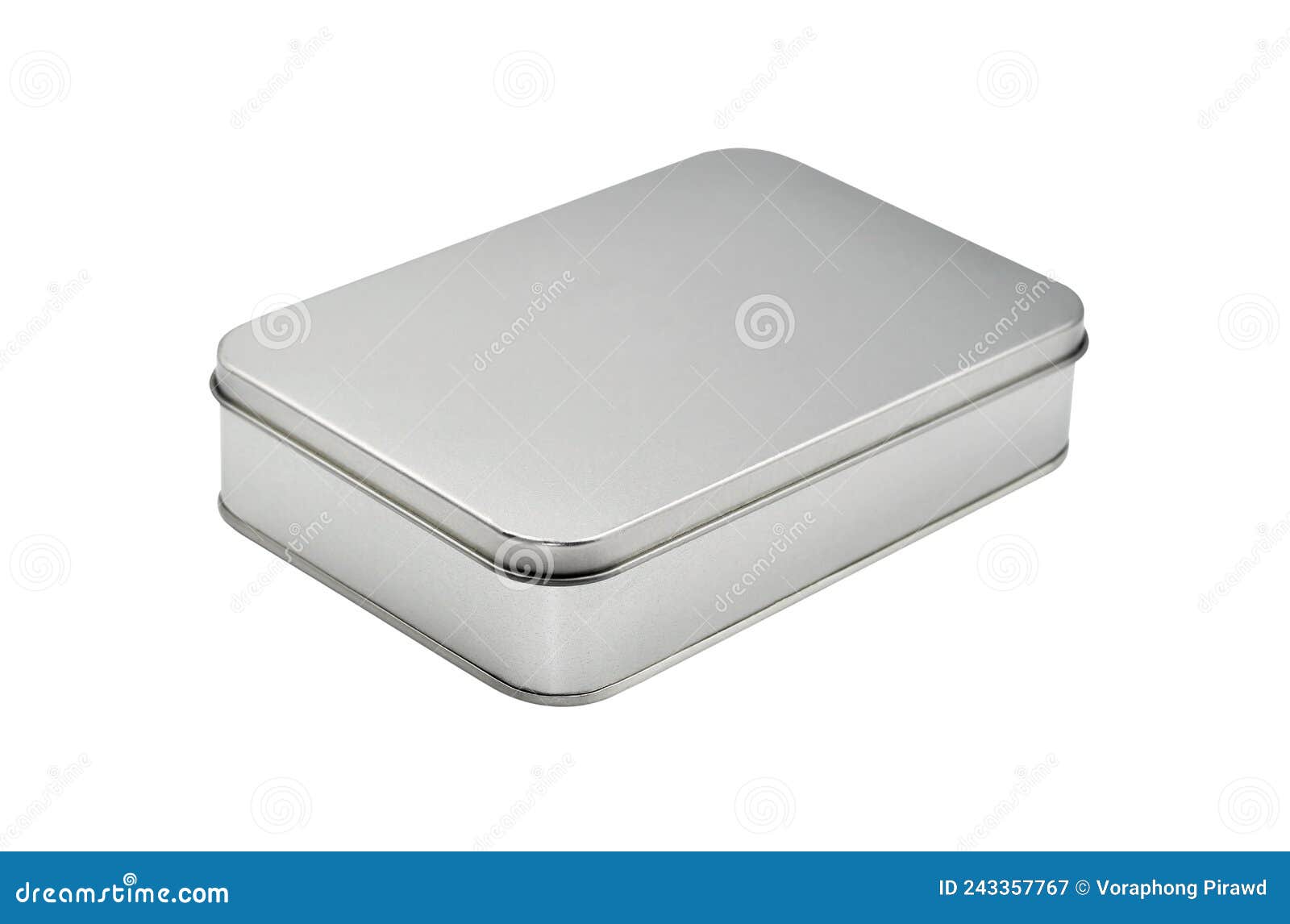 Empty Silver Metal Box Mock Up Clipping Path, Multipurpose Box for