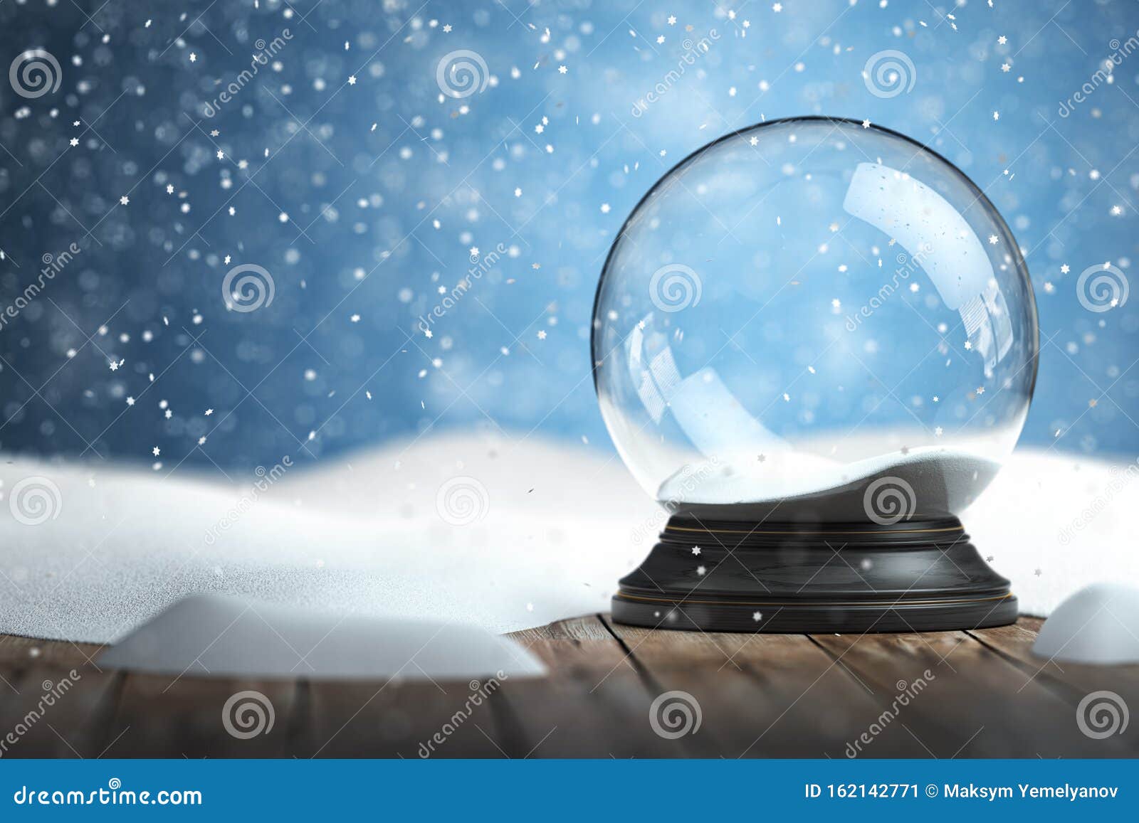 Empty Snow Globe Christmas Background Stock Illustration - Illustration