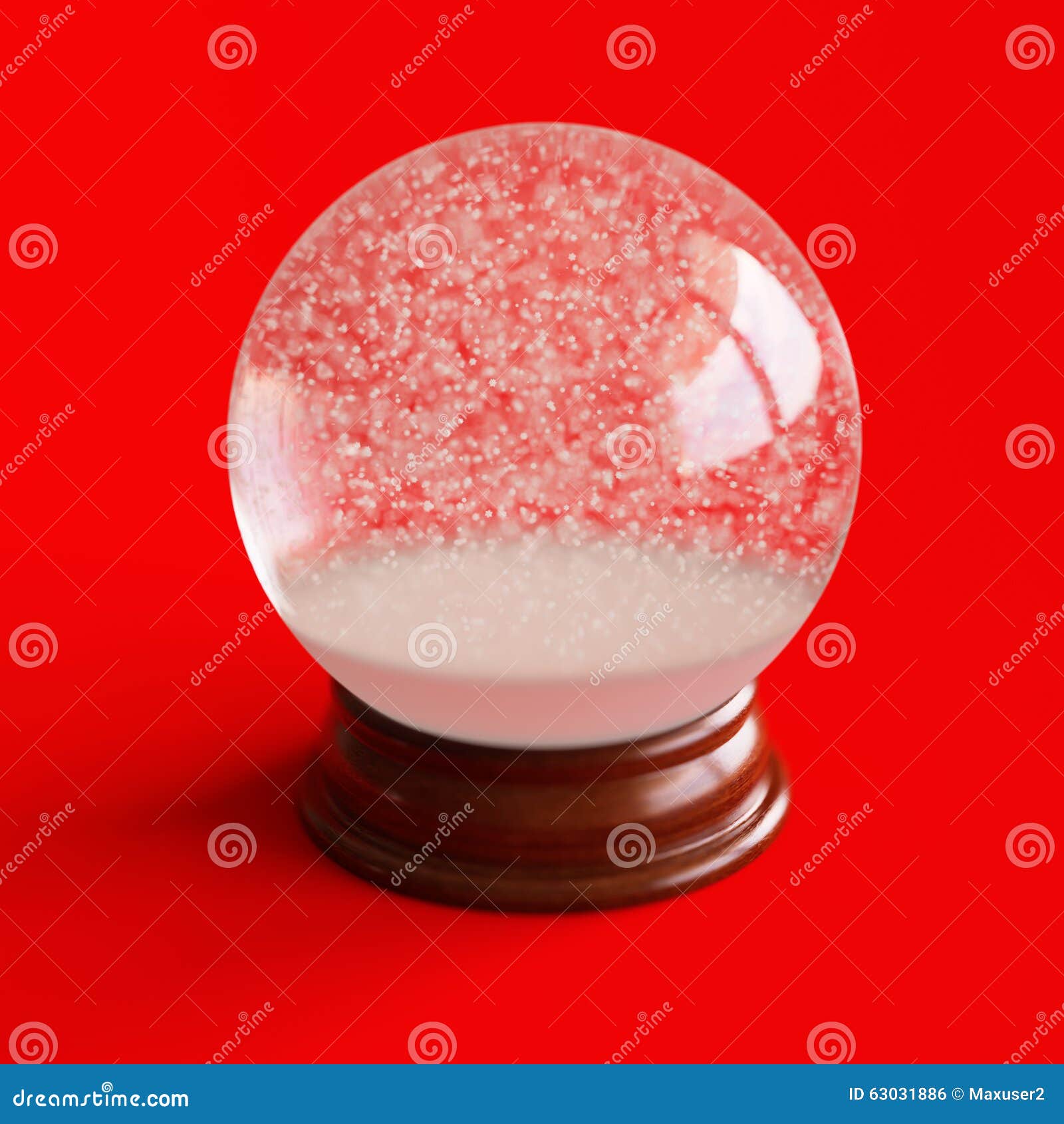 Empty Snow Globe Isolated on Red Stock Photo Image of glass, december