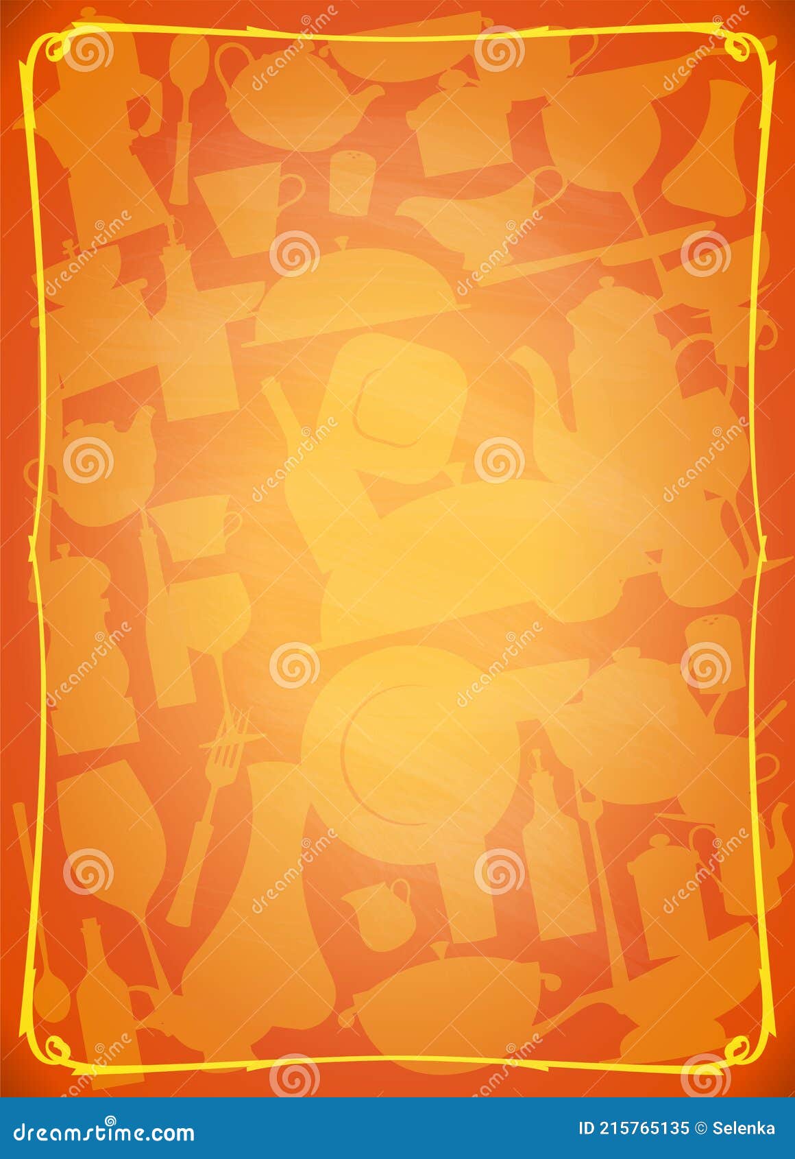 Empty Space Background for Menu Card Stock Illustration - Illustration of  orange, blank: 215765135