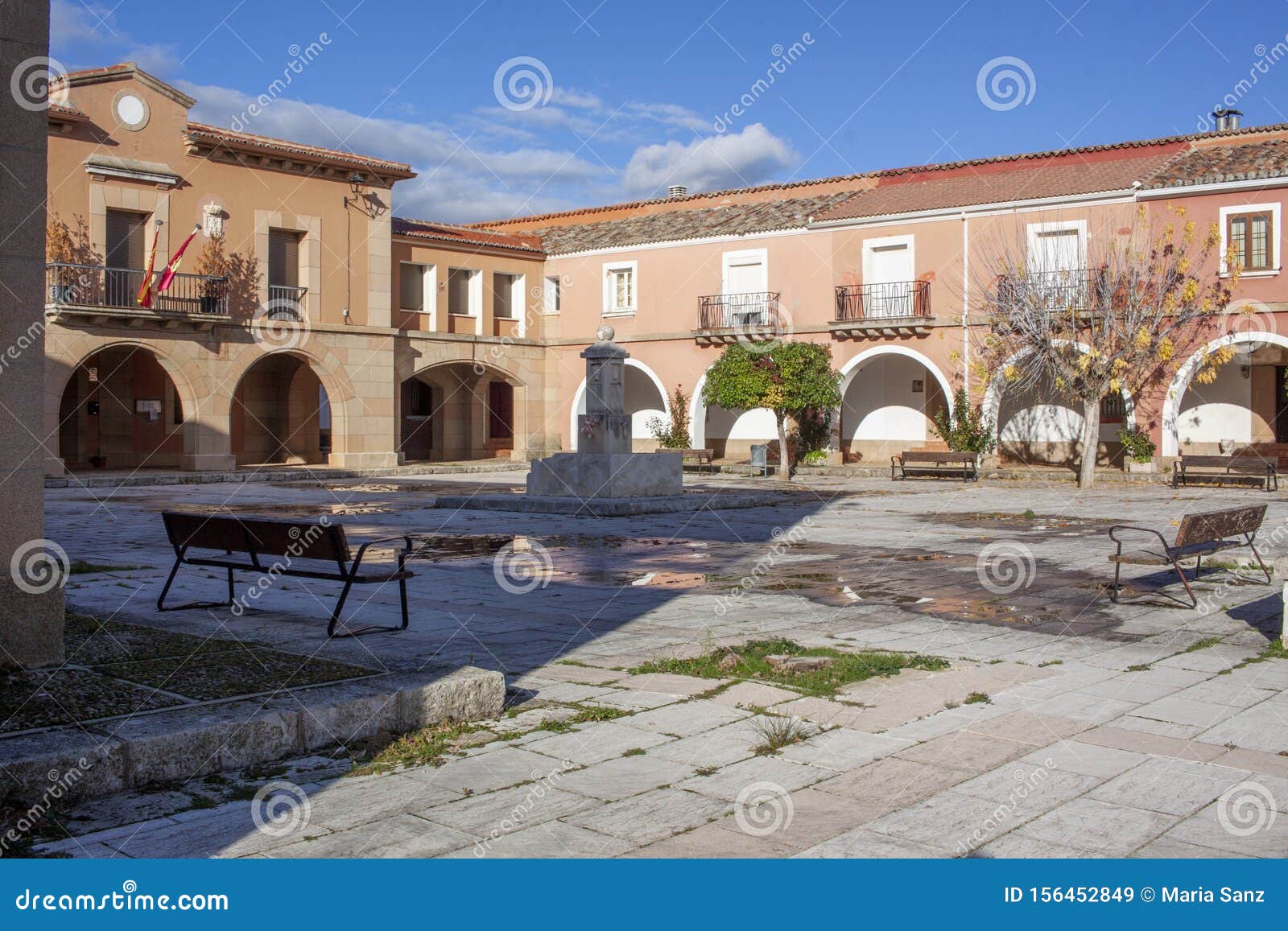 empty square in an interior town