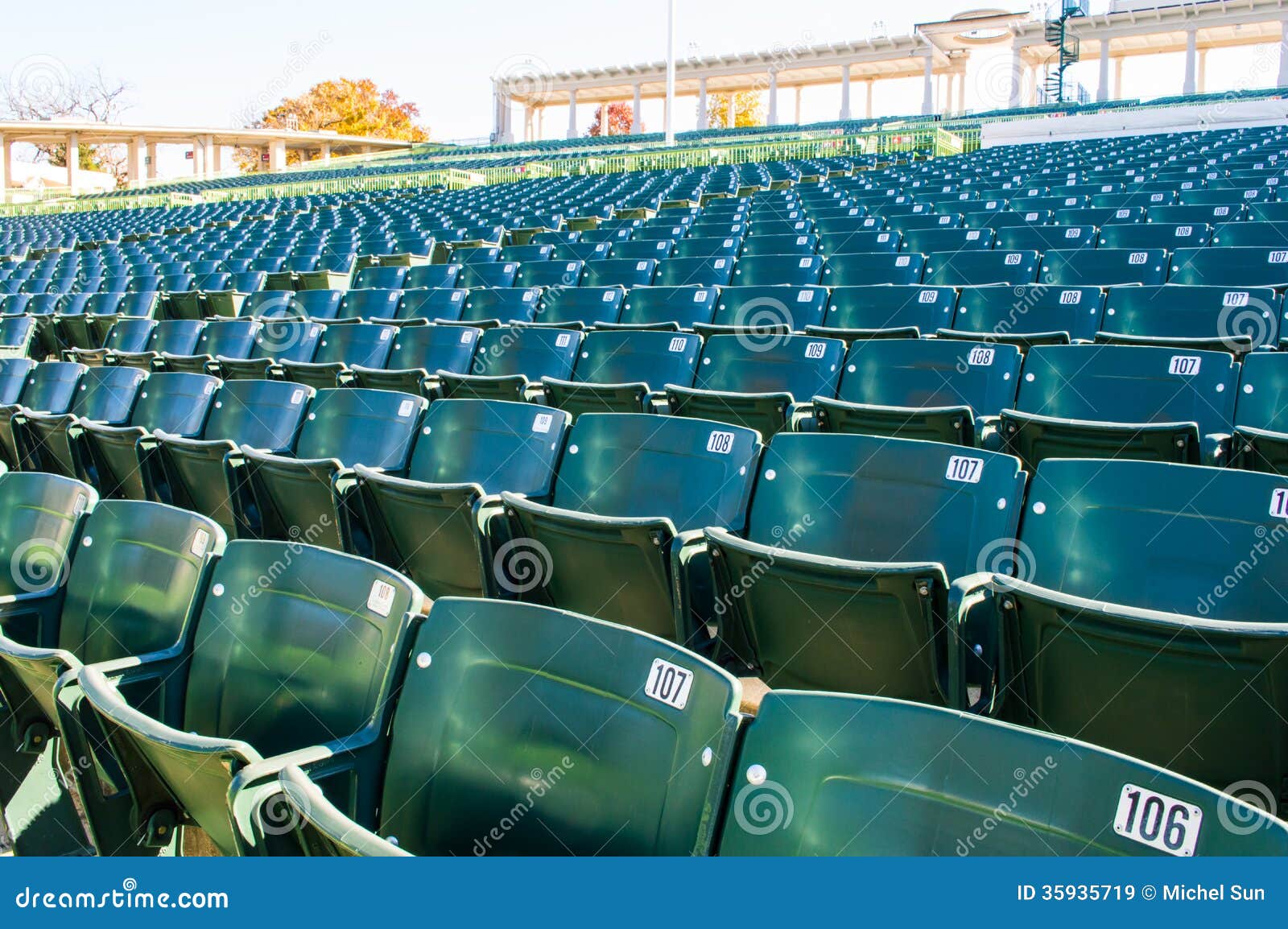 Tribune sports stadium with empty chairs Stock Photo - Alamy