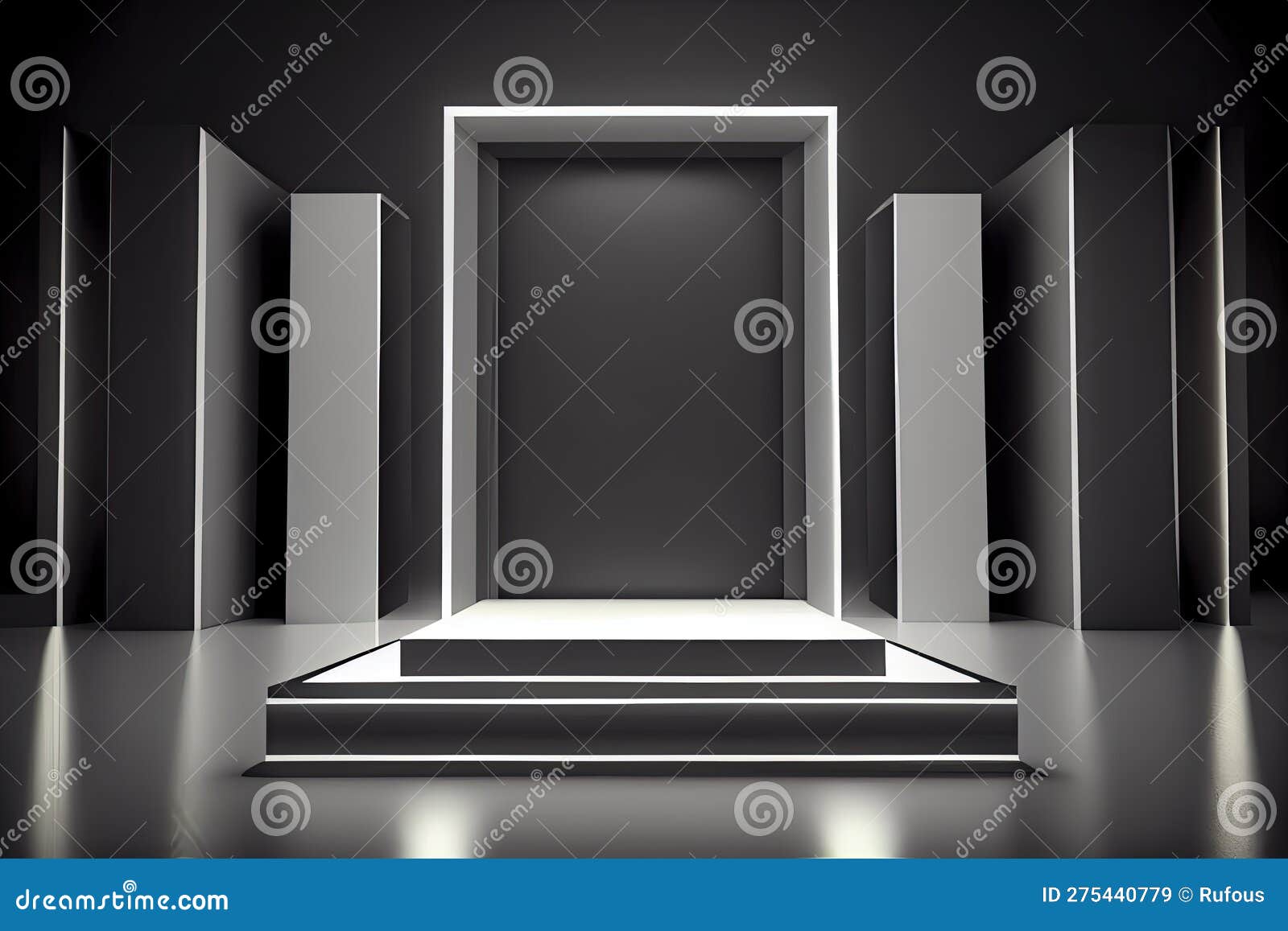 empty stage  for mockup and corporate identity,display.platform s in hall